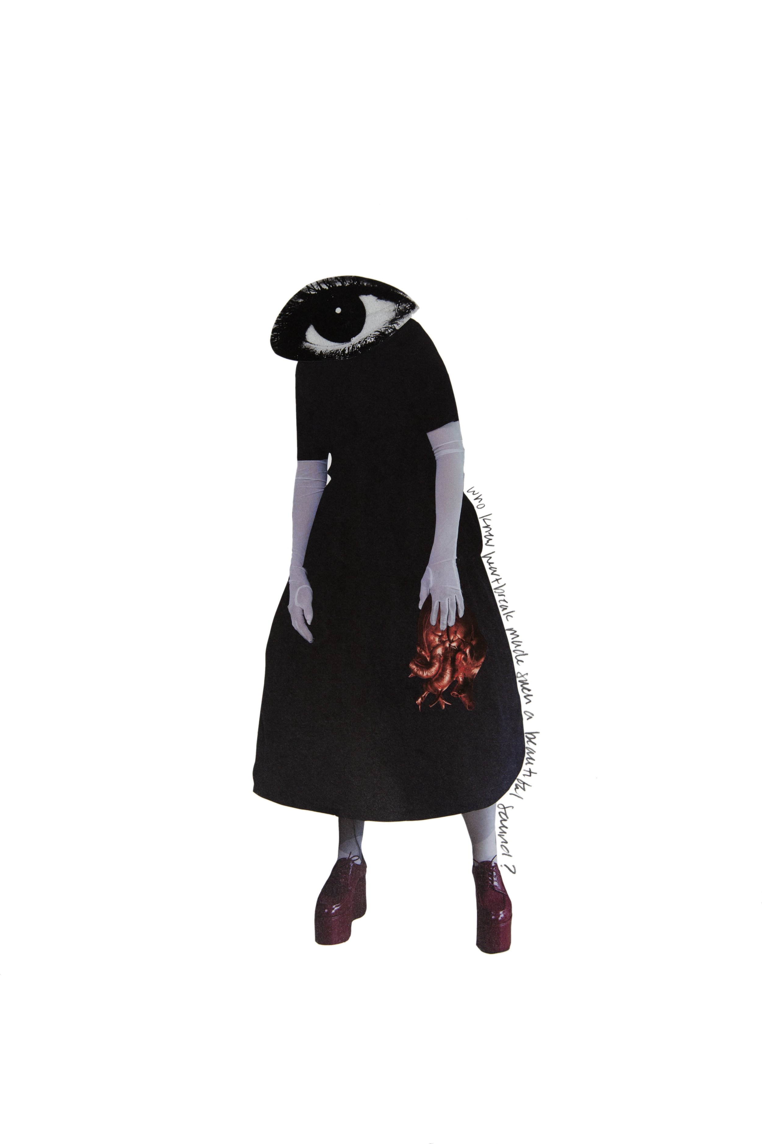 The Sound, 2025 | Hand-cut Collage on Archival Paper | Lyrics from the song New Years Day by The Golden Everything | 12"x18" Unframed $300