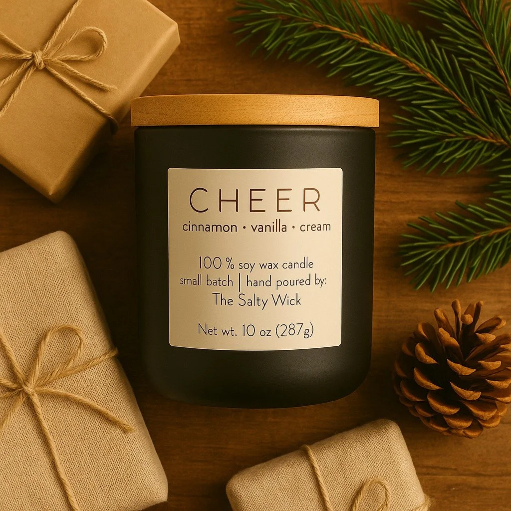 Each candle we make starts with soy wax, cotton wicks, and clean fragrance oils. No shortcuts, no fillers, just quality ingredients that burn evenly and last. 

A few simple tips help your candle live longer. Trim your wicks to a quarter inch before 