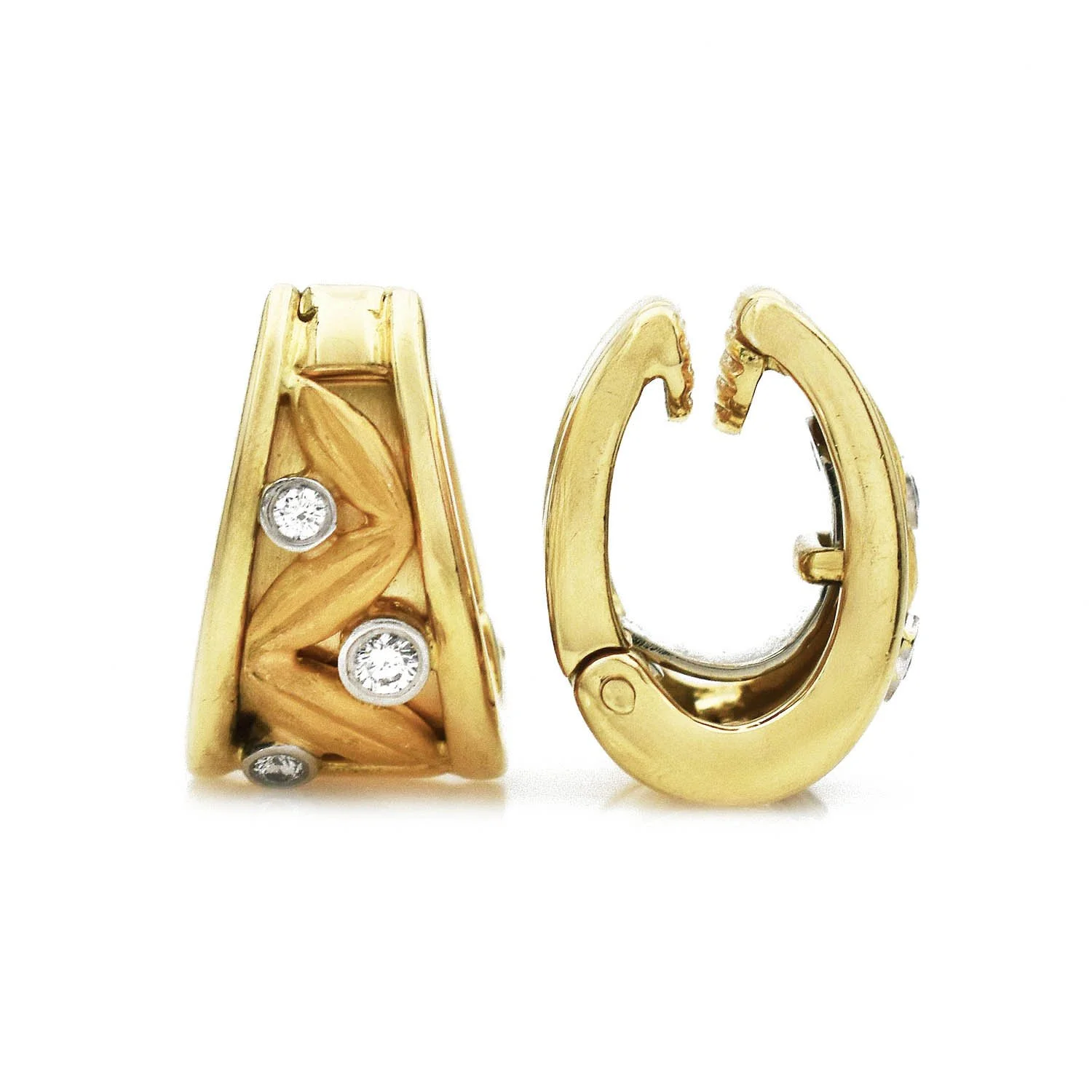 Diamond Clip-On Earrings Gold