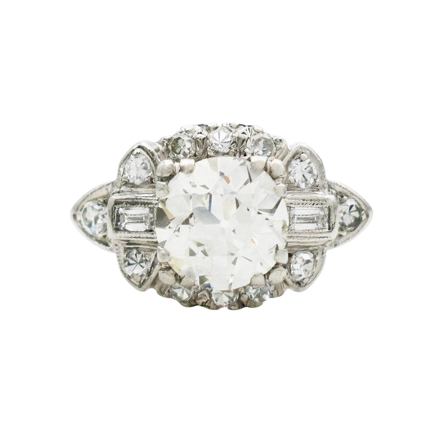 Late Art Deco 1.15 Carat Diamond Ring