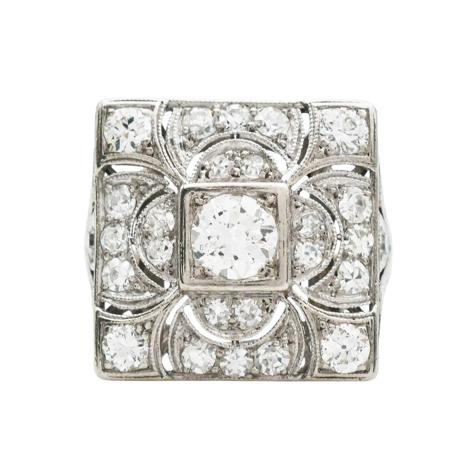 Platinum Art Deco Diamond Dinner Ring