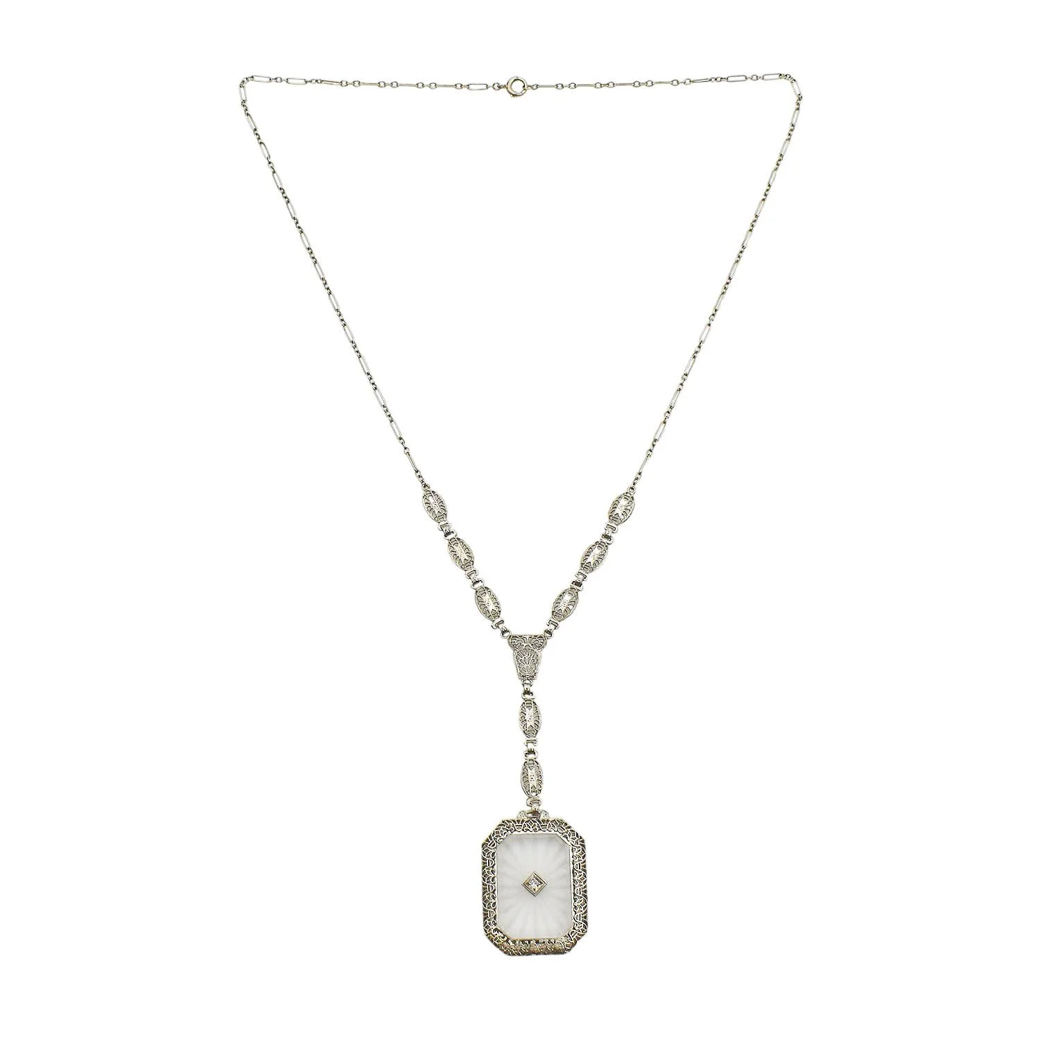 Art Deco Camphor Glass Necklace