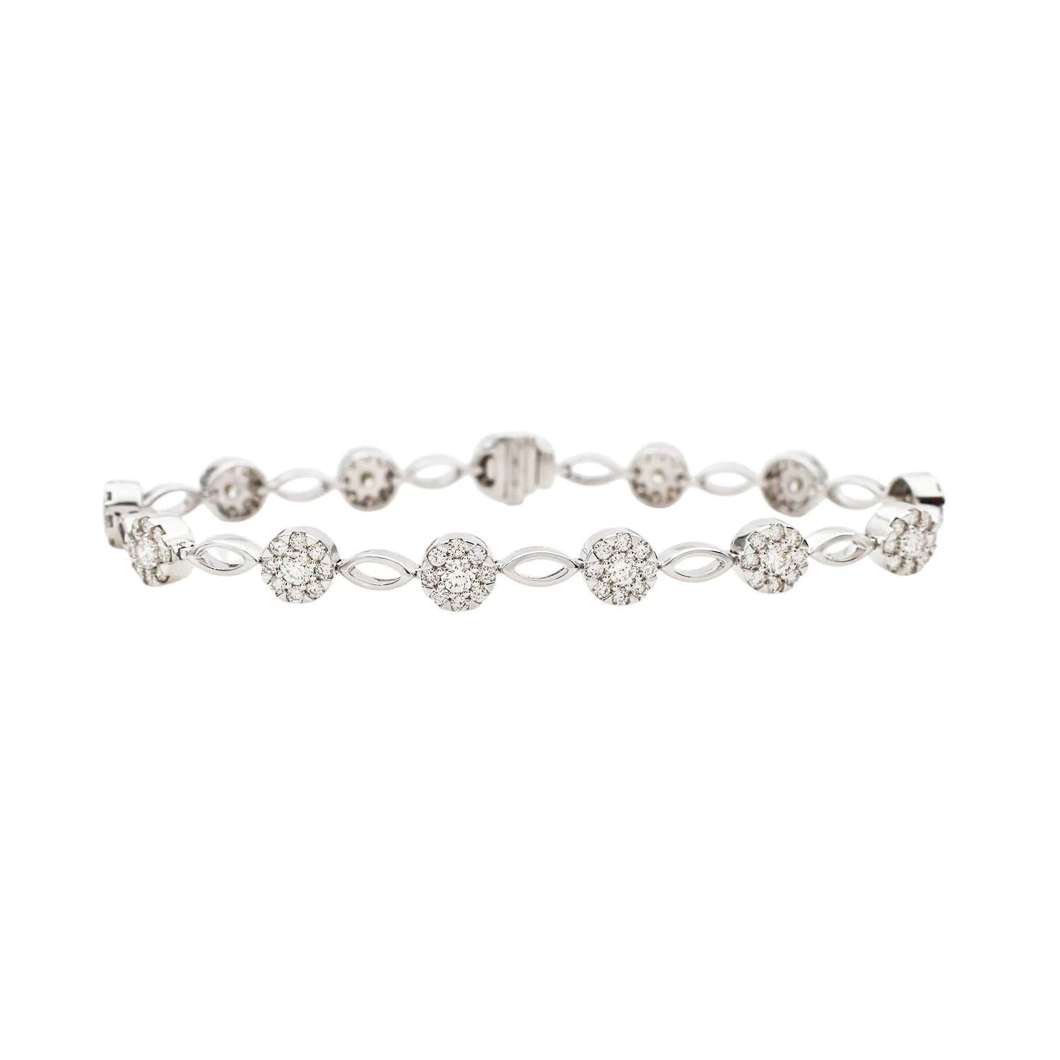 Diamond Cluster Station Bracelet Gold