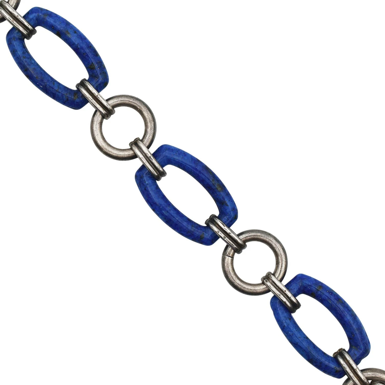 Antique Art Deco Carved Lapis Bracelet
