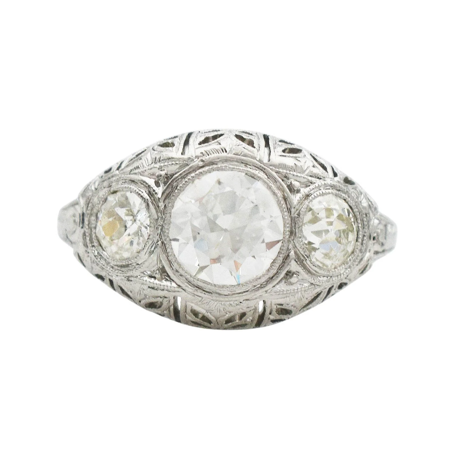 Art Deco Platinum 1.15 Carat Diamond Ring