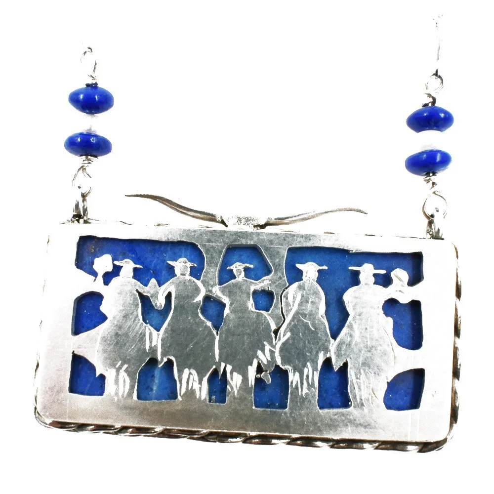 James Cleland Lapis Western Necklace Sterling Silver