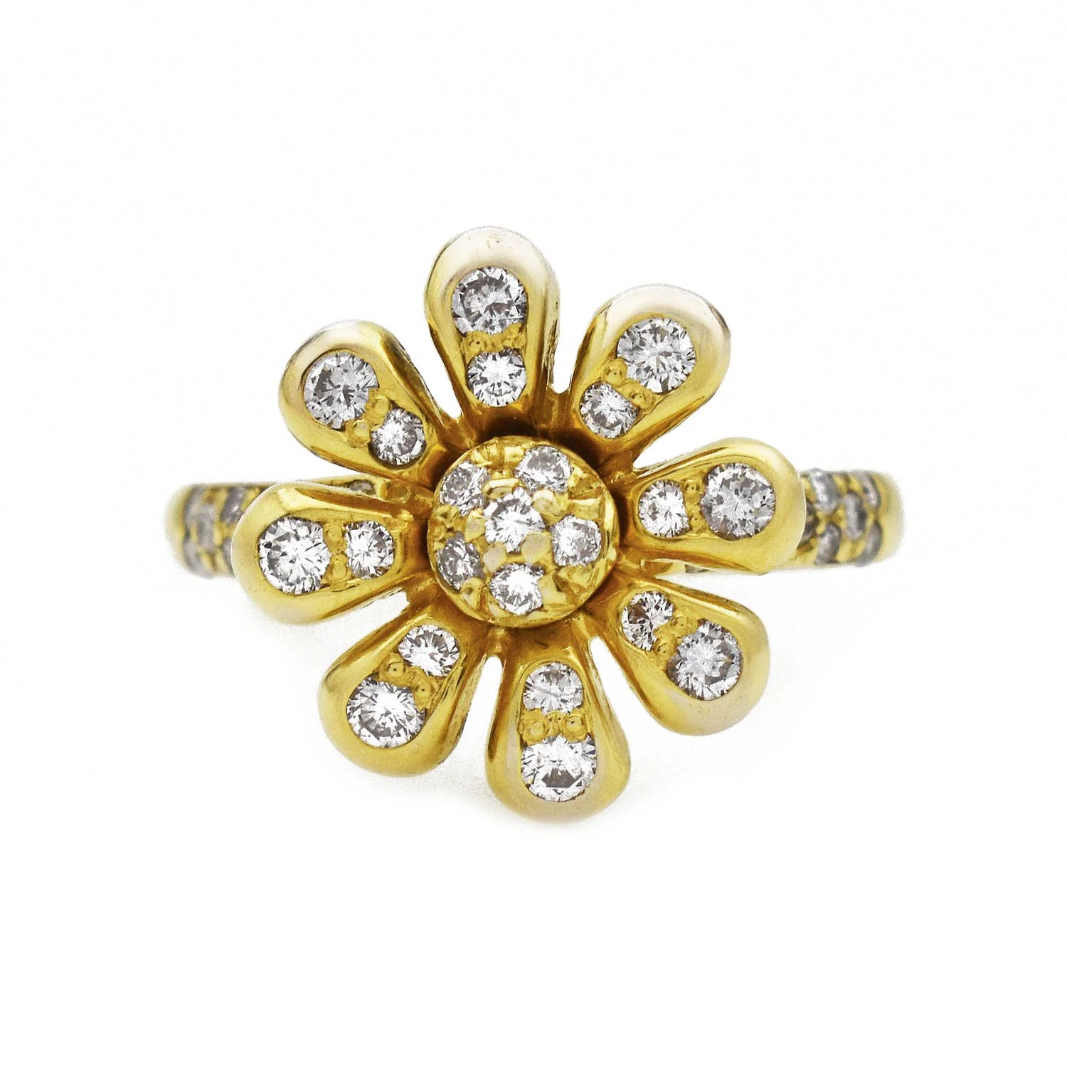 Diamond Daisy Ring Gold