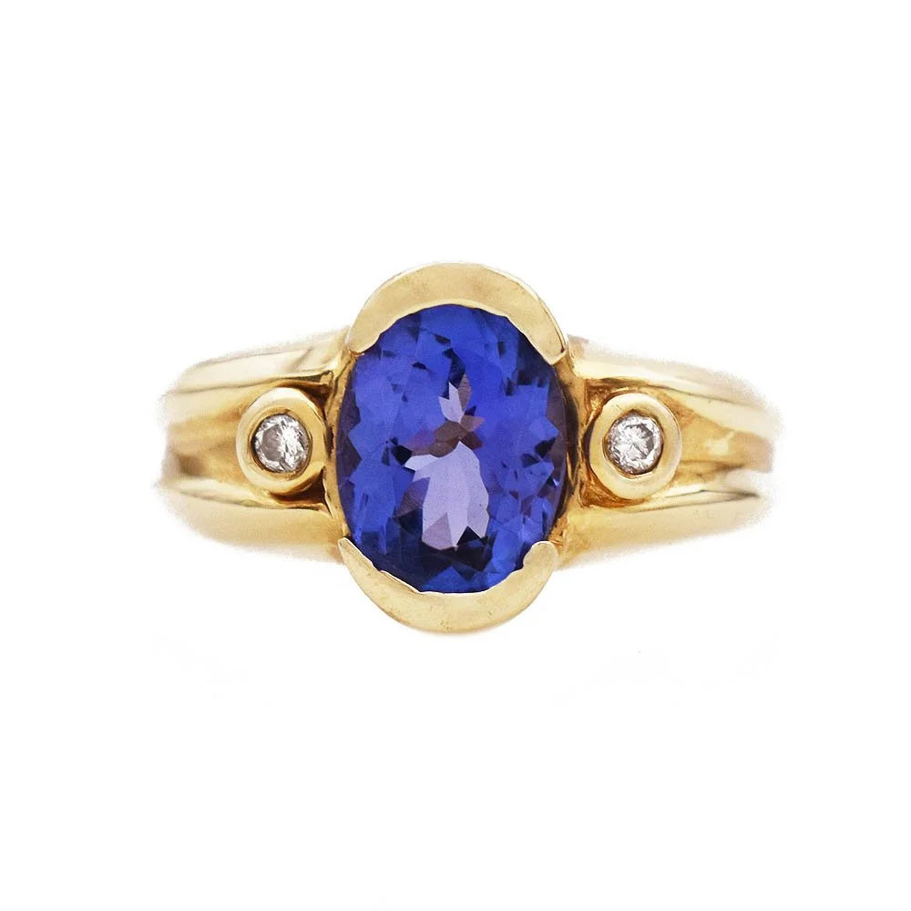 Tanzanite Diamond Gold Ring