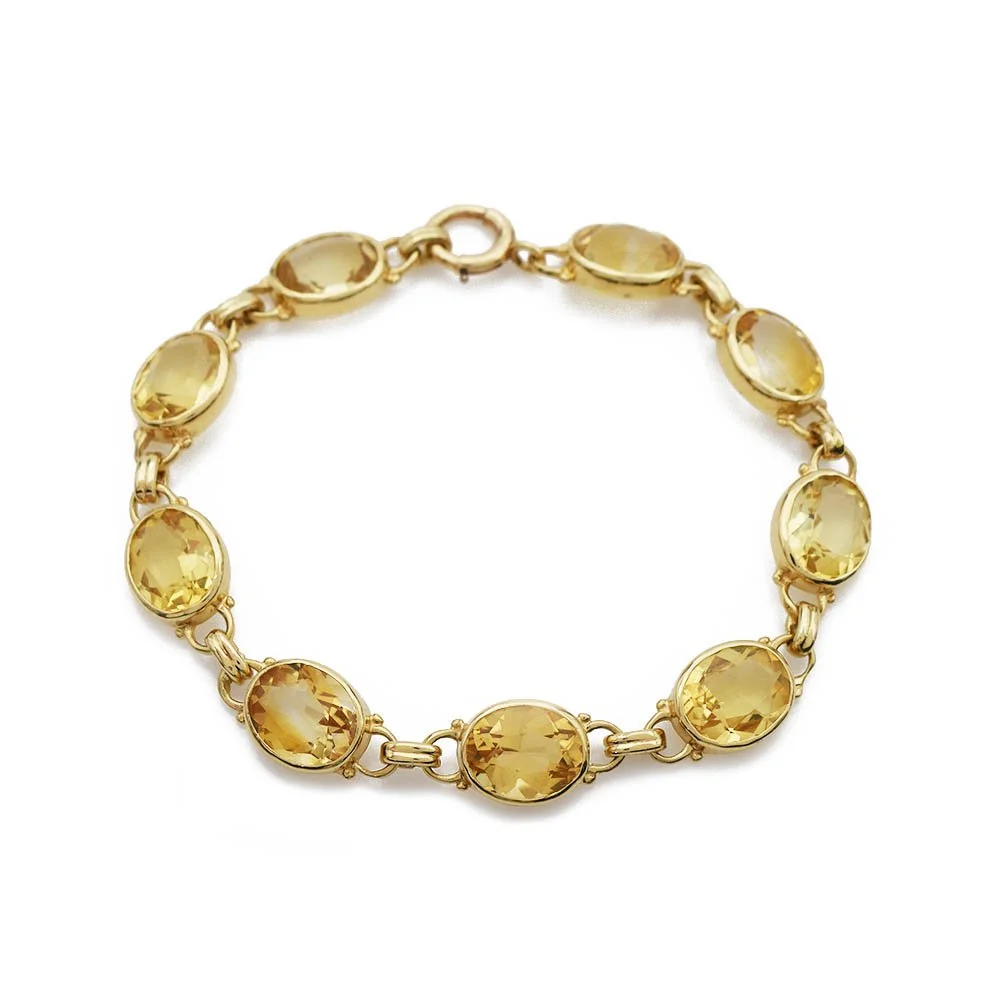 Retro Gold Citrine Line Bracelet