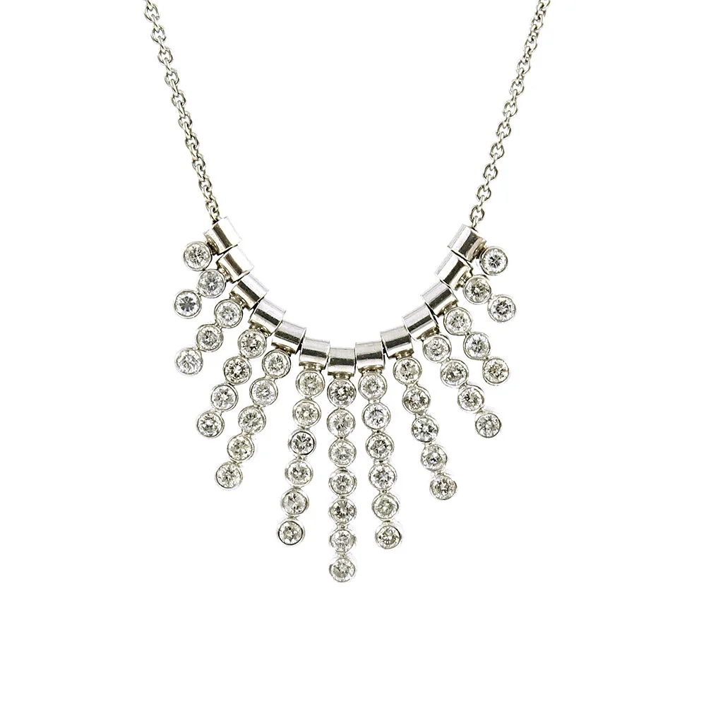 Dangle Diamond White Gold Necklace