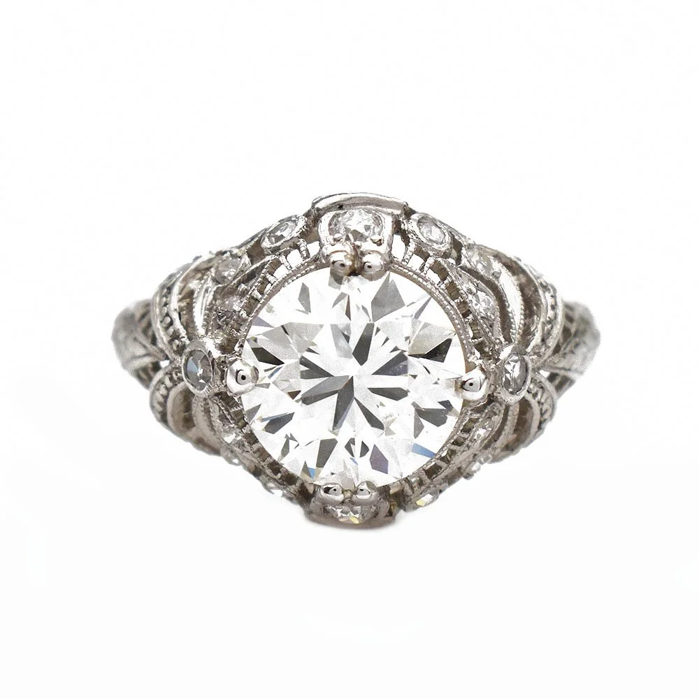 GIA 2.01 Carat Diamond Ring Platinum