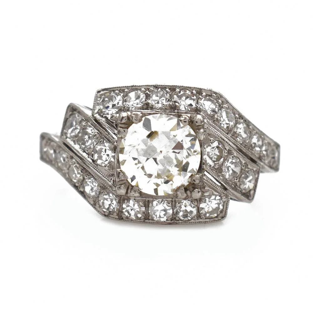 Antique 1.20 Carat Diamond Ring Platinum