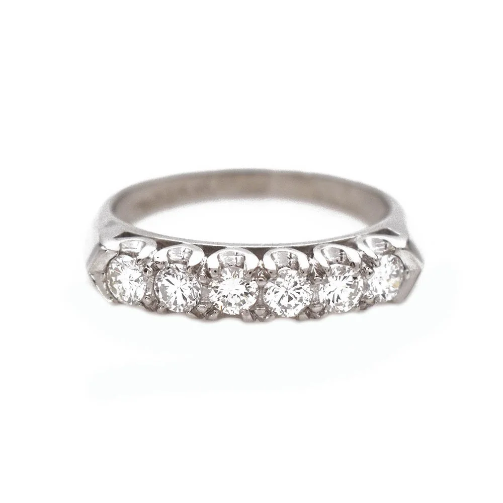 Diamond Knife Edge Platinum Ring