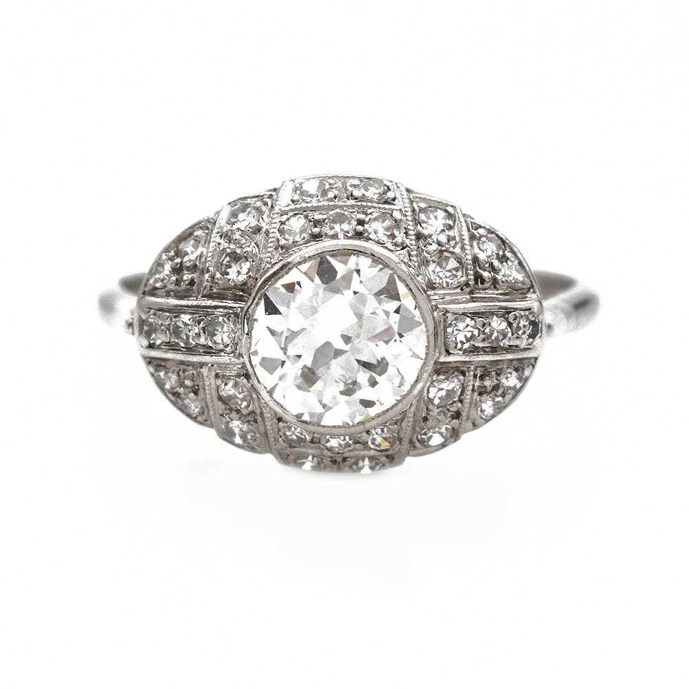 Art Deco 1.00ct Diamond Ring Platinum