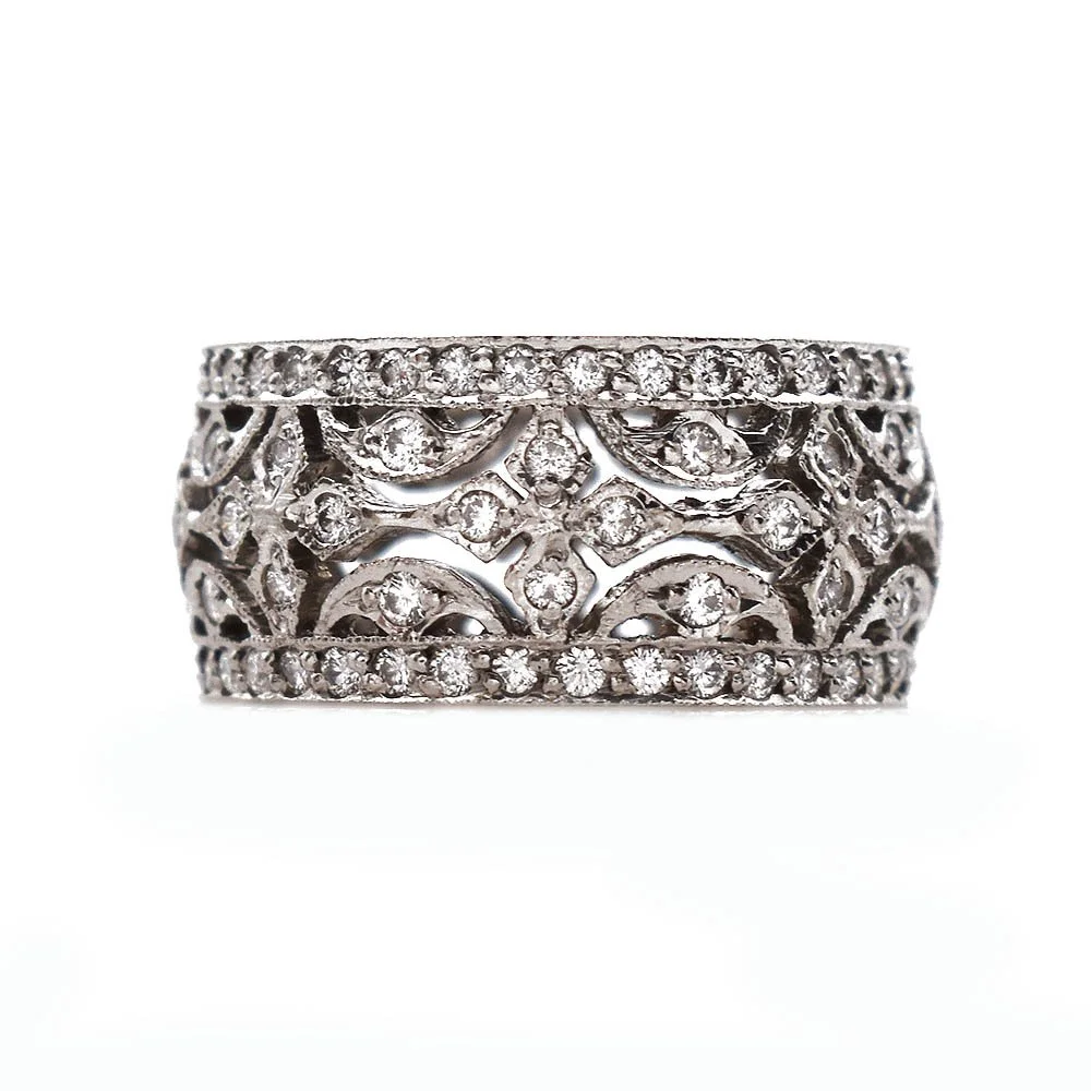 Diamond Eternity Pierced Band Ring Gold 1.00 Total Carats