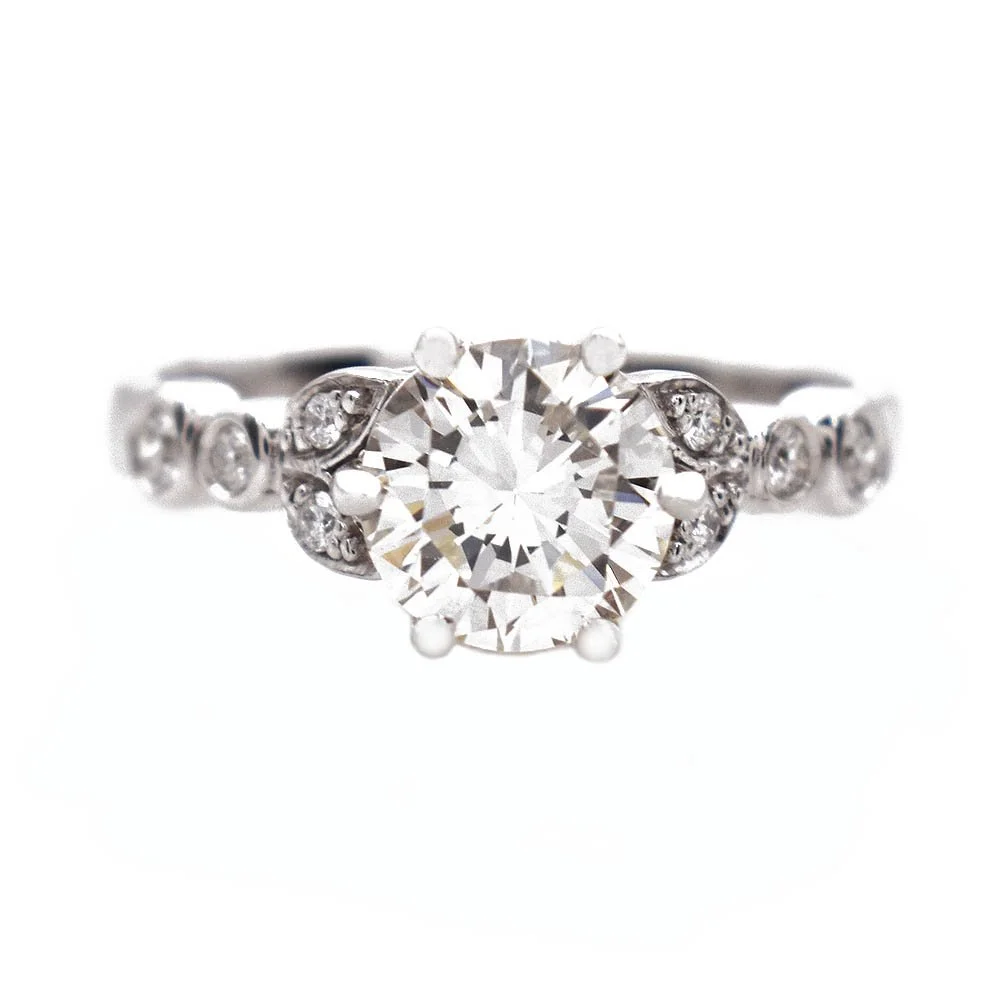 Mid-Century Style Engagement Ring 1.30 Carat GIA