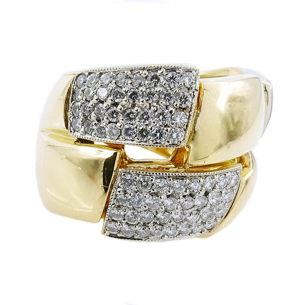 Pave Set Diamond Band Ring Gold 1.14 Total Carats
