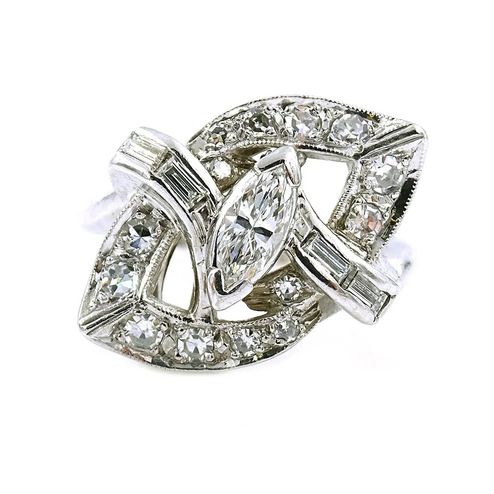 Hammerman Art Deco Diamond Ring Gold