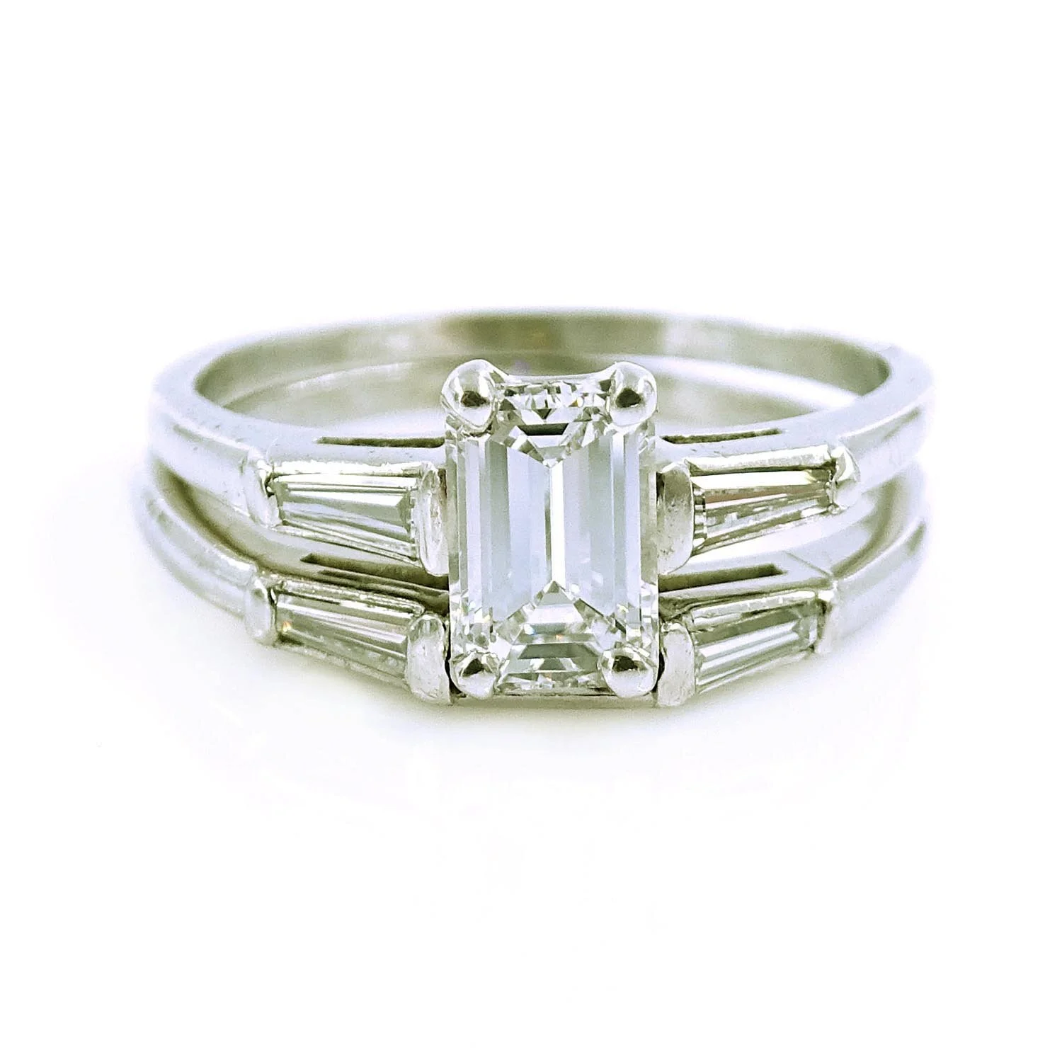 Diamond Engagement Ring Set Platinum 0.70 Carat