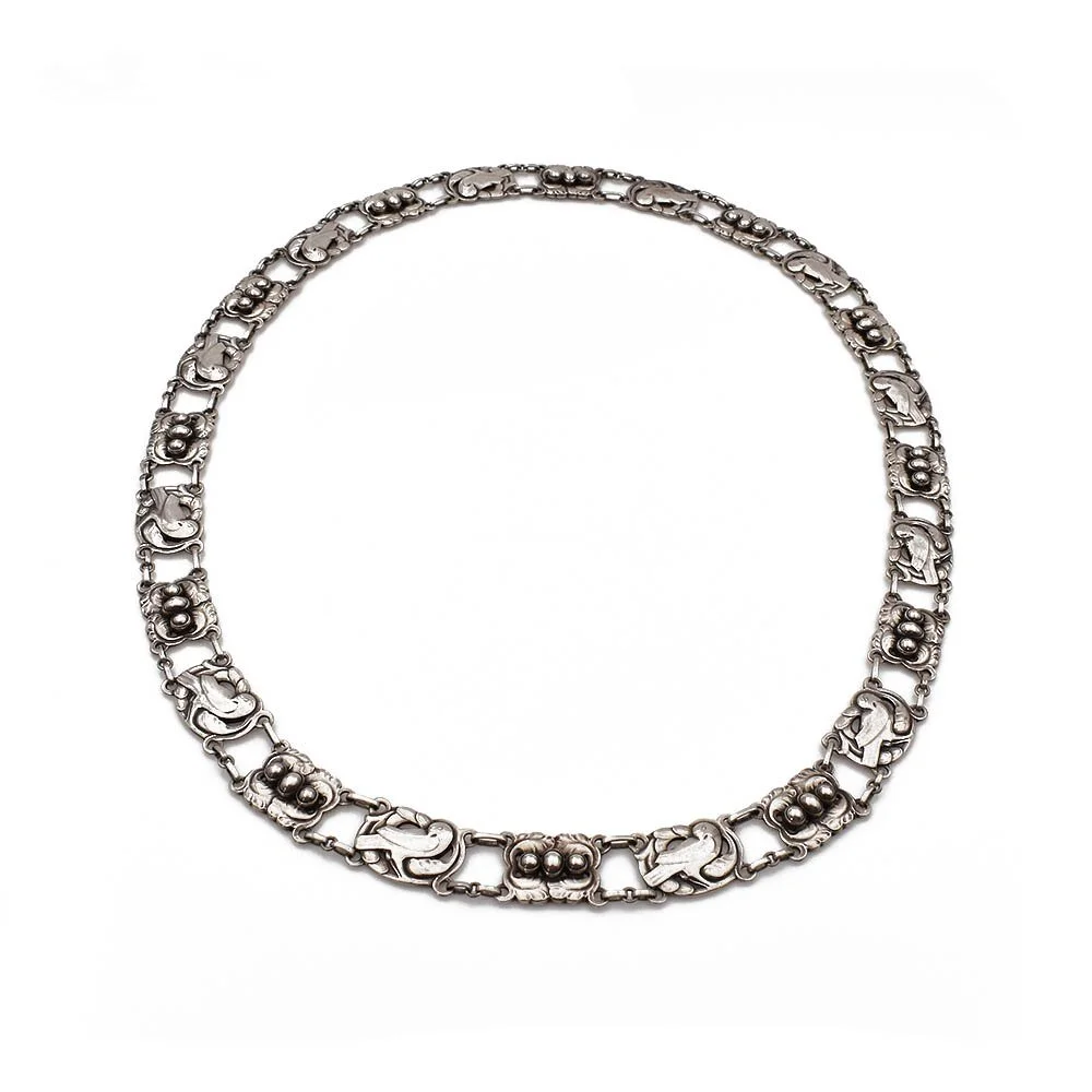 Antique Georg Jensen Dove Necklace Sterling Silver