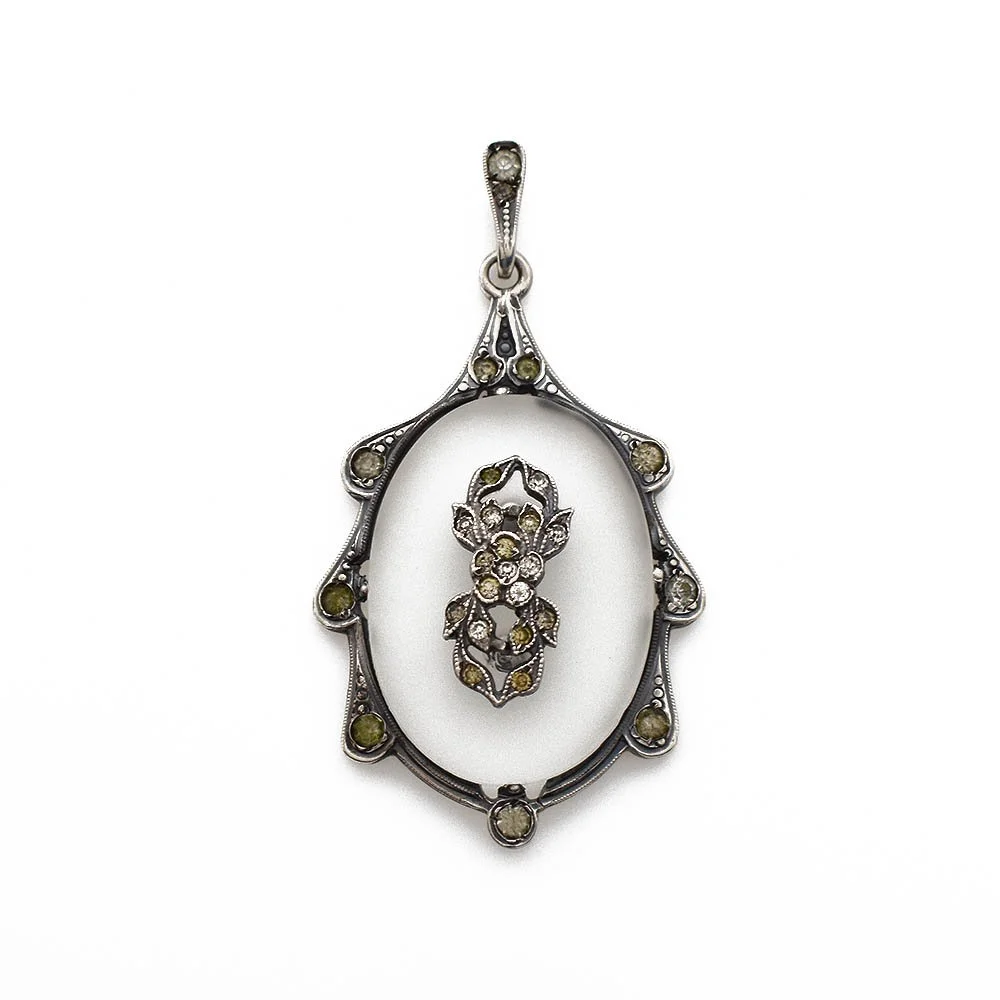 Camphor Glass Pendant Sterling Silver