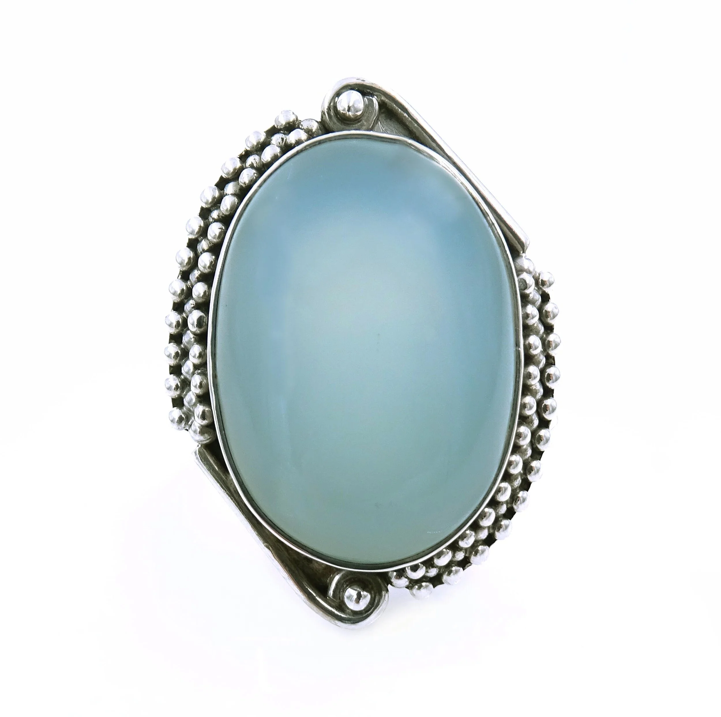 Oval Chalcedony Sterling Silver Ring