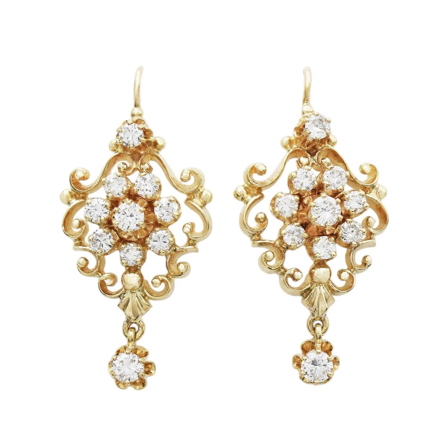 Victorian Style Diamond Earrings