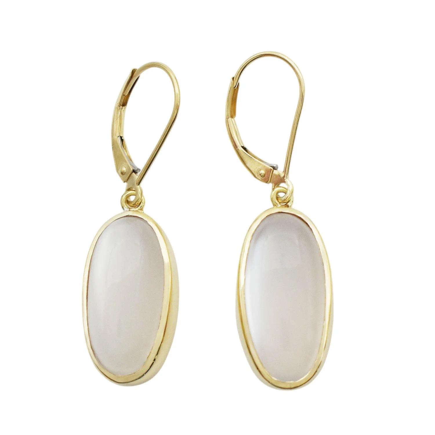 Oval Moonstone Dangle Earrings