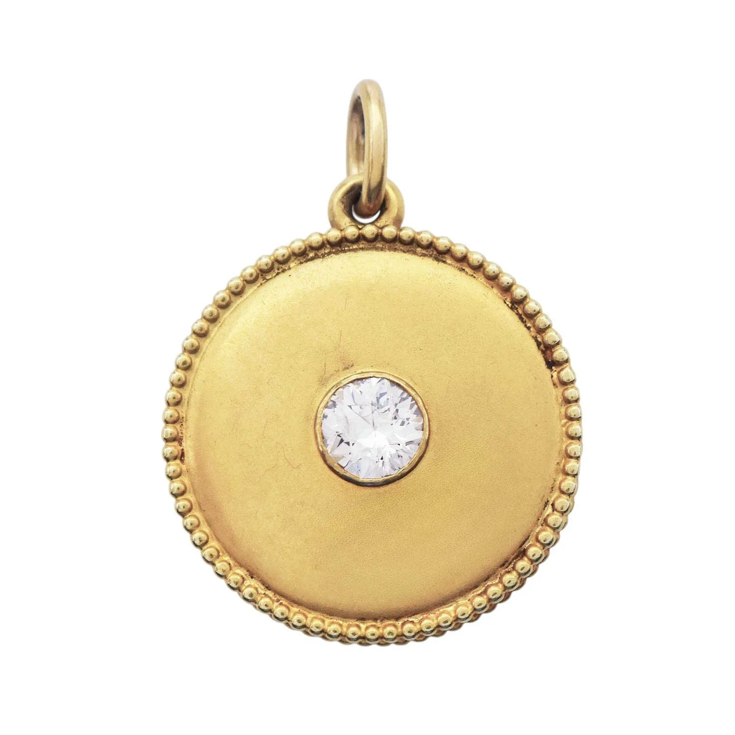 Vintage Diamond Round Locket Pendant Gold