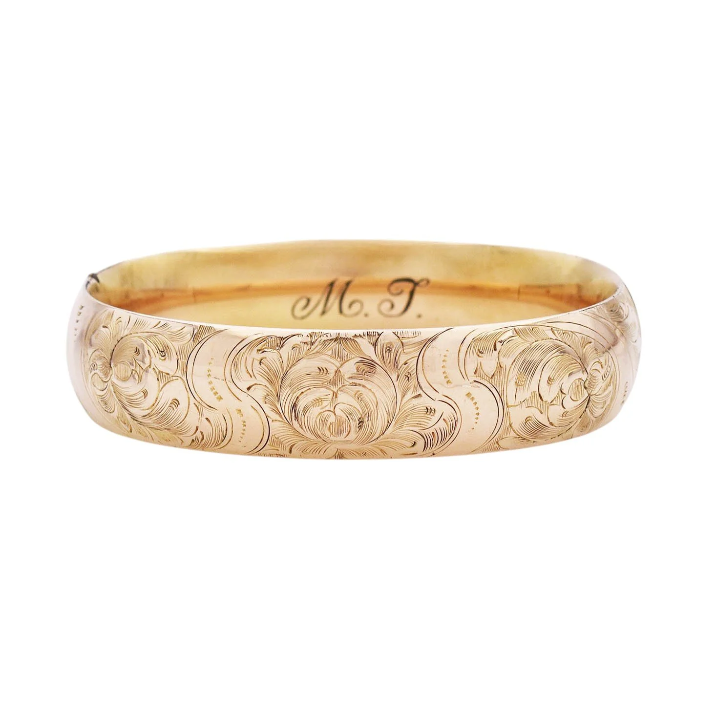 Antique Engraved Gold Fill Bangle Bracelet