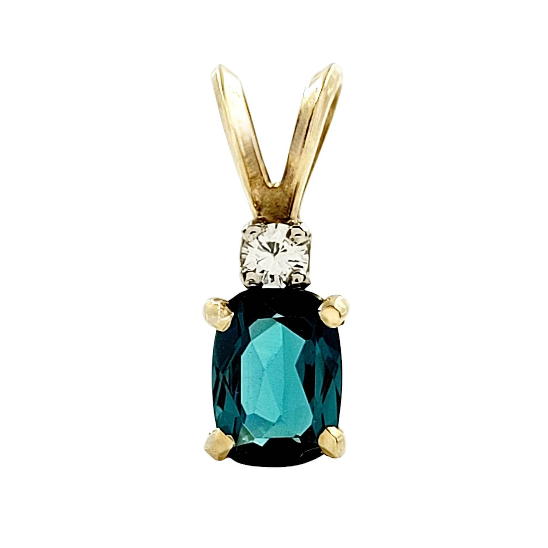 Tourmaline Diamond Pendant Gold