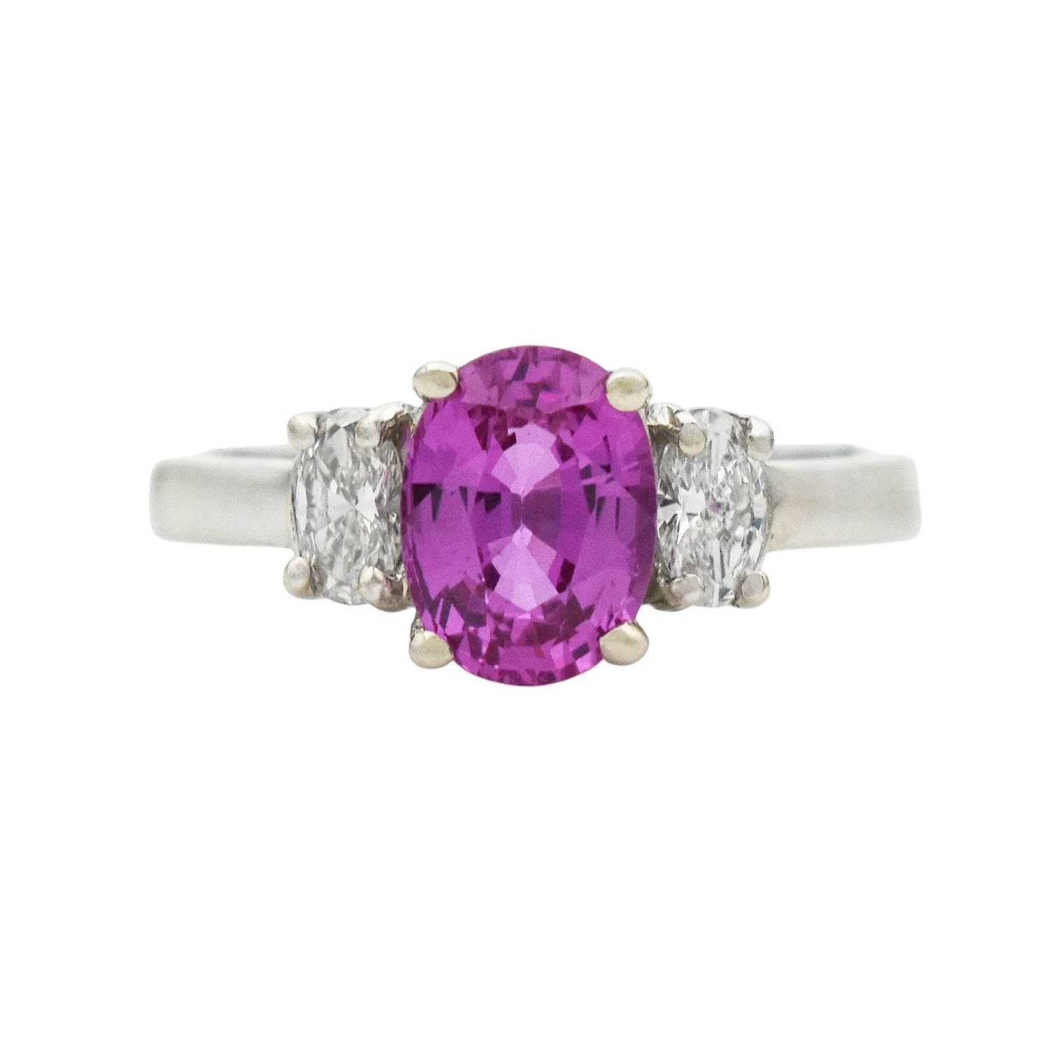 2.00 Carat Pink Sapphire Diamond Ring - GIA