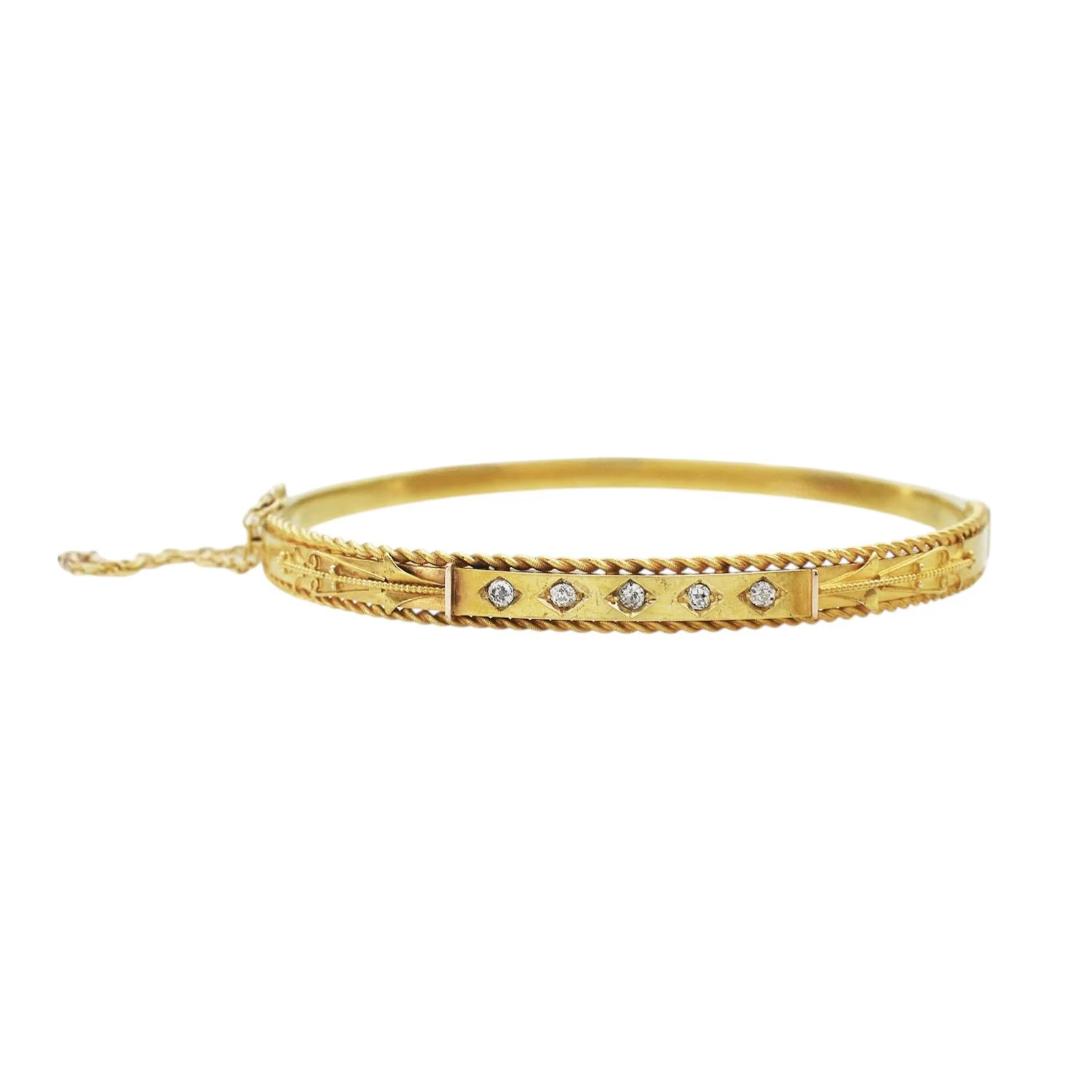English Victorian Diamond Bangle Bracelet