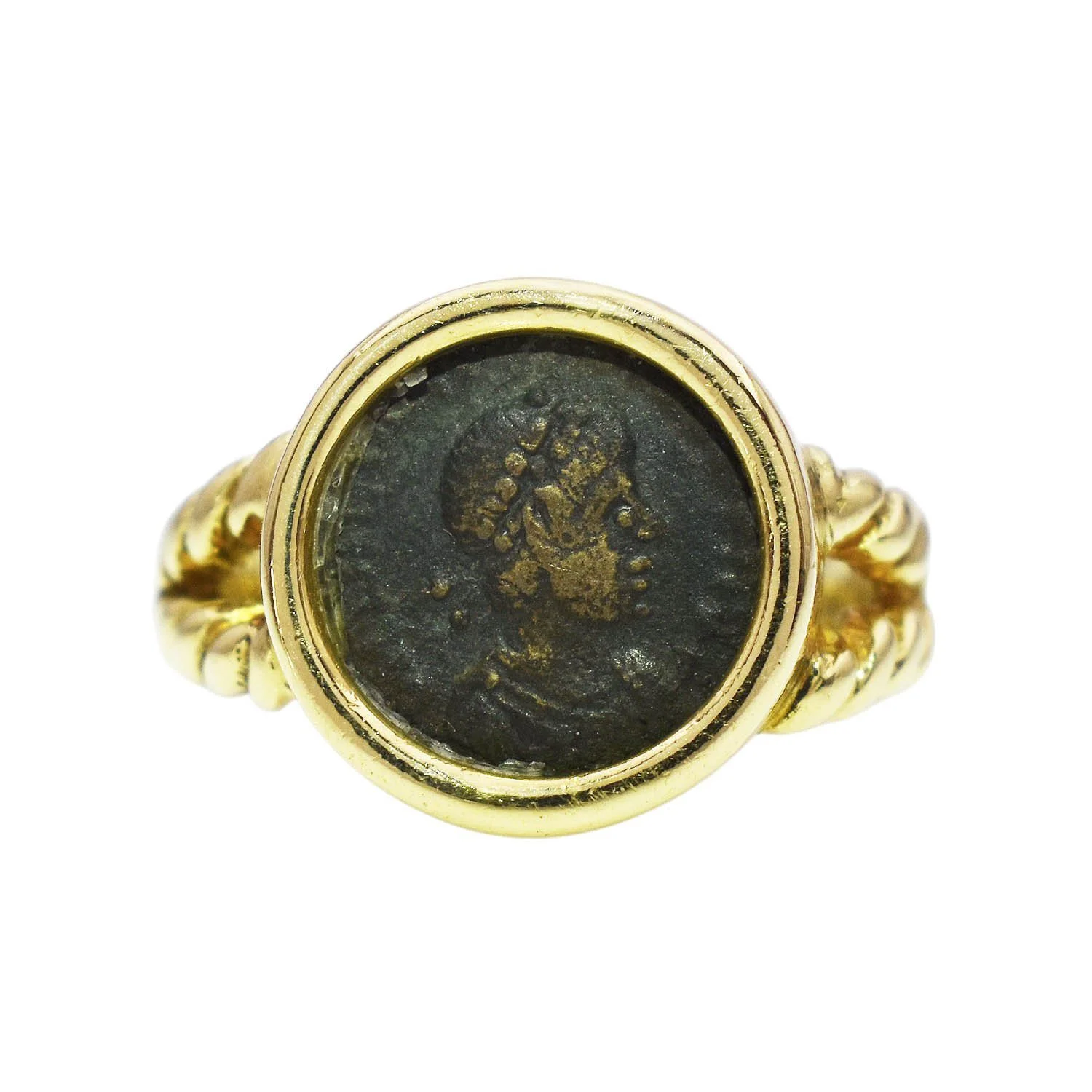 18K Ancient Coin Ring