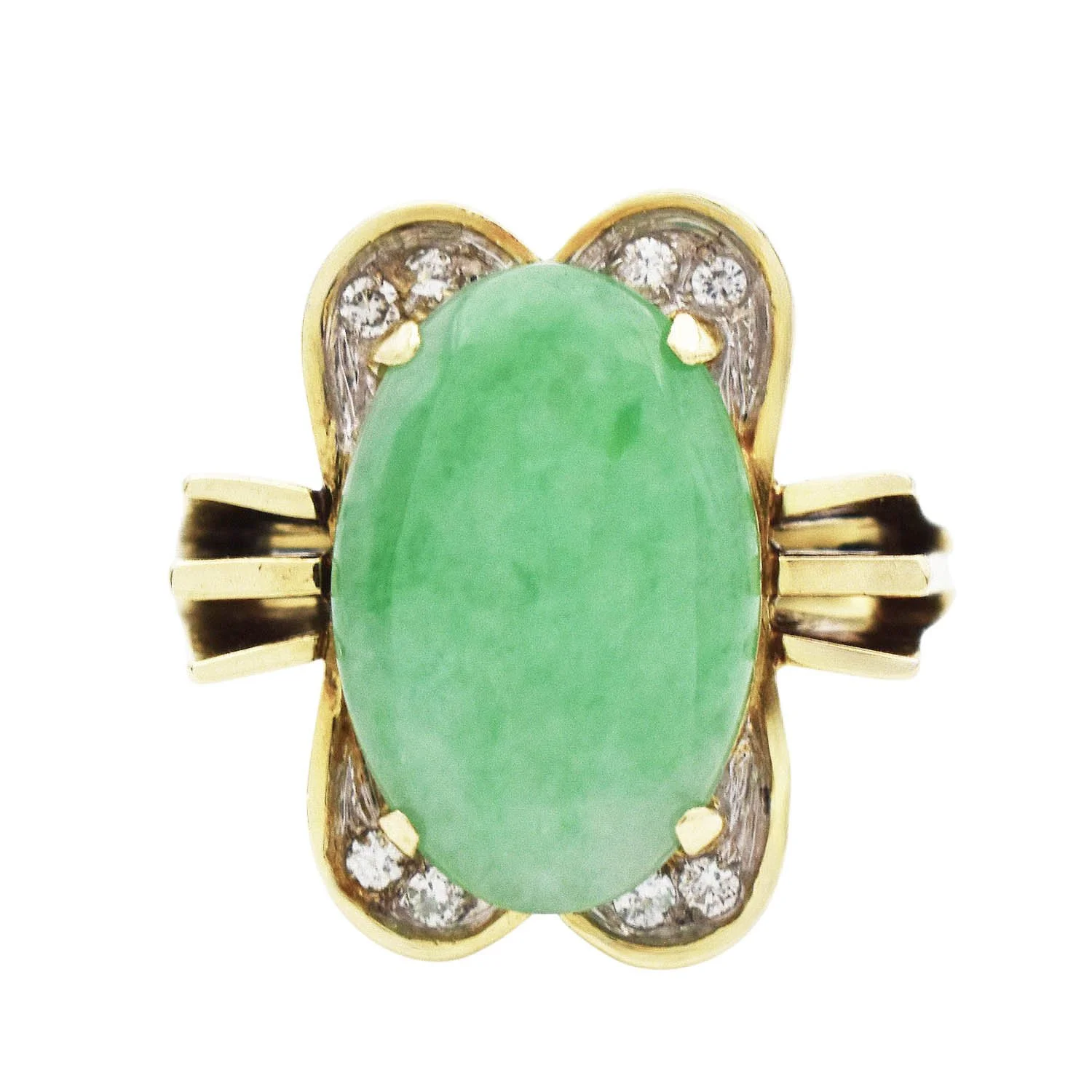 Retro Jadeite Diamond Ring Gold