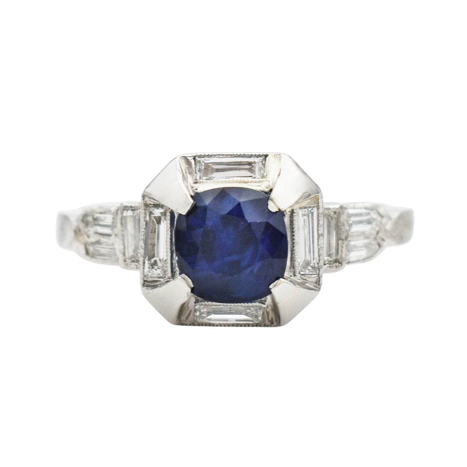 Art Deco Sapphire Diamond Ring - SGL