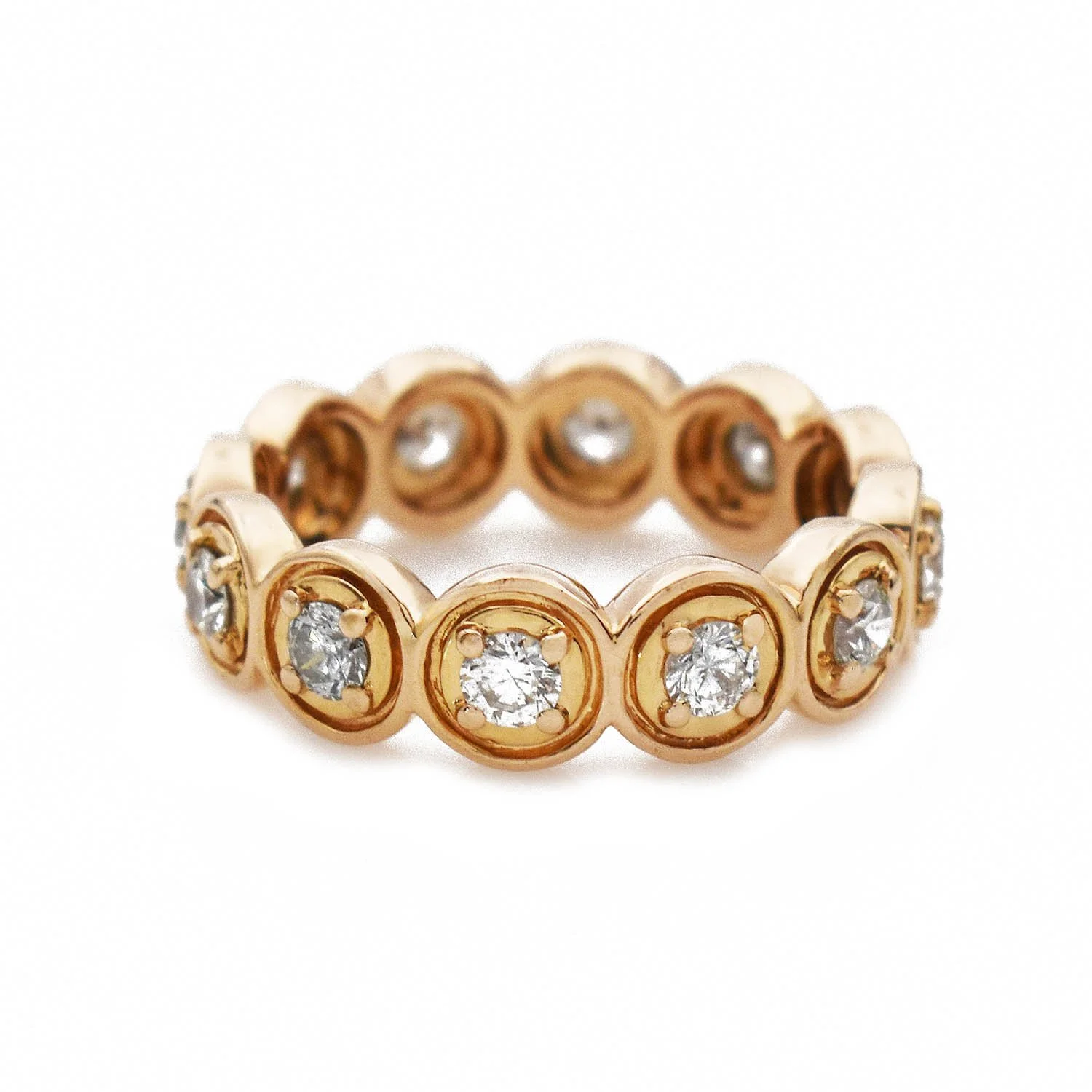 Sara Weinstock Diamond Circle Eternity Band Ring Rose Gold
