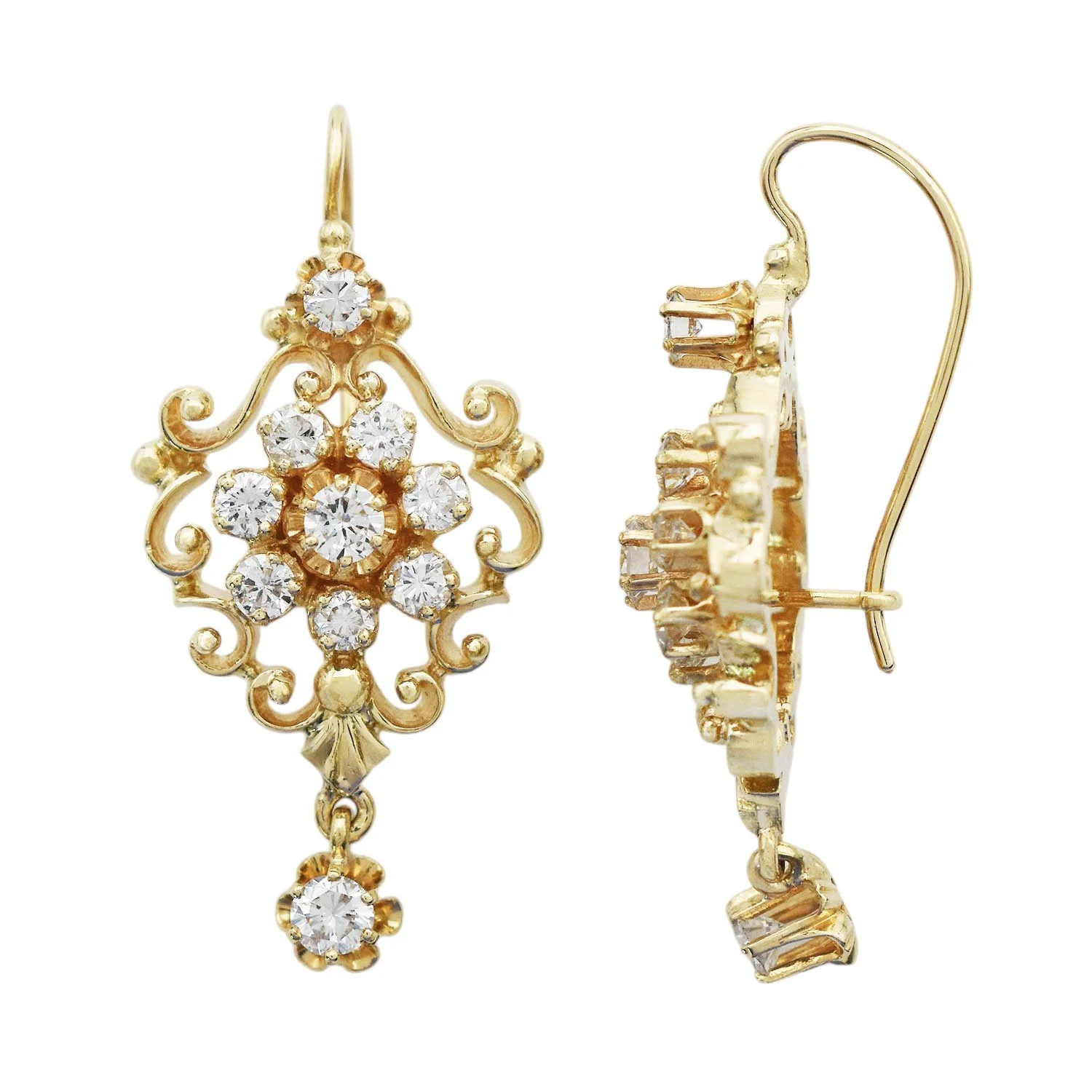 Antique Style Diamond Earrings