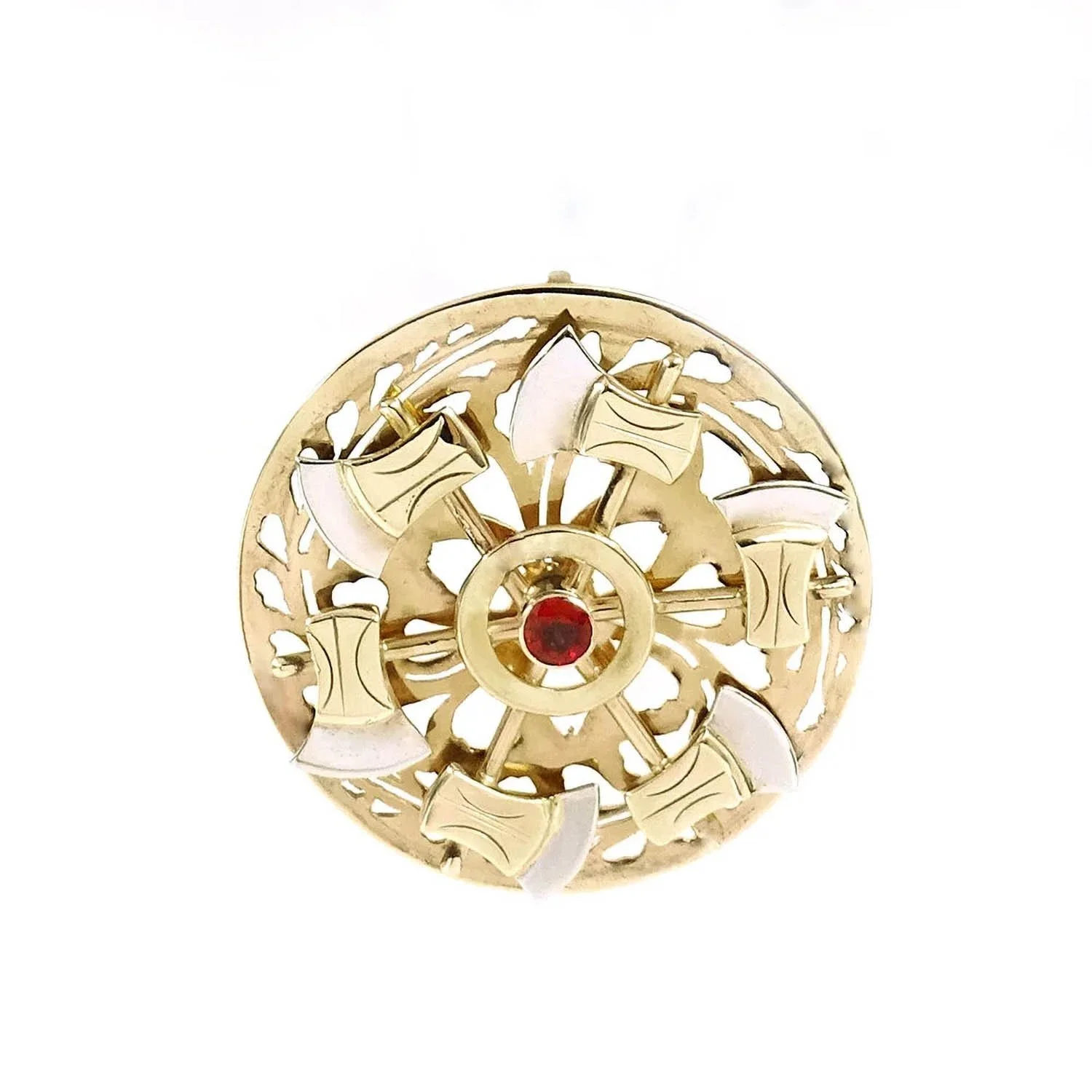 James Cleland Spinning Axe Pendant Gold