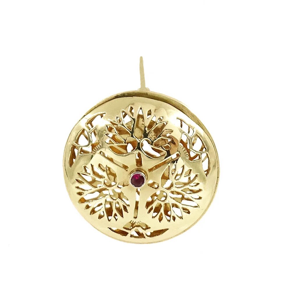 James Cleland Gold Hollyhock Crane Pendant