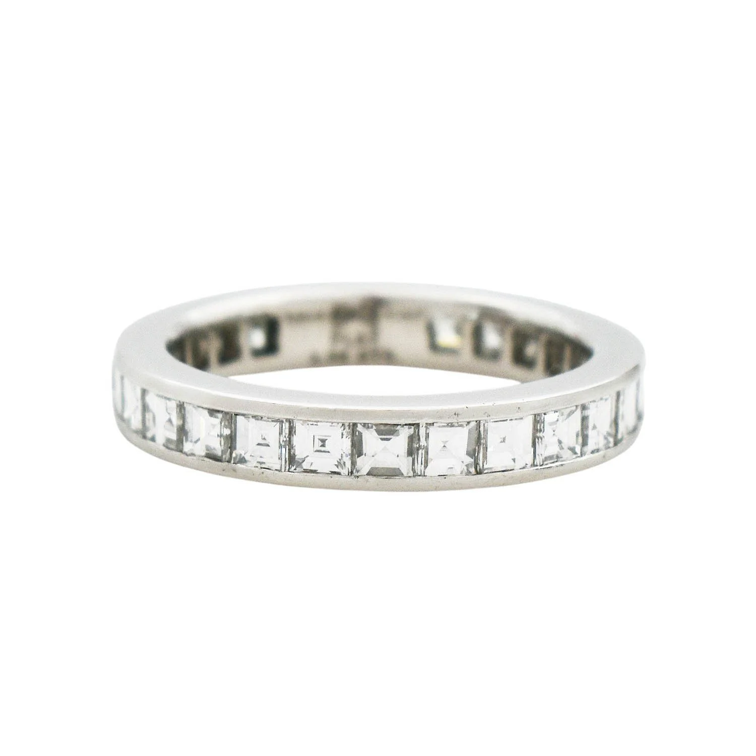 Platinum Carré Cut Diamond Eternity Band