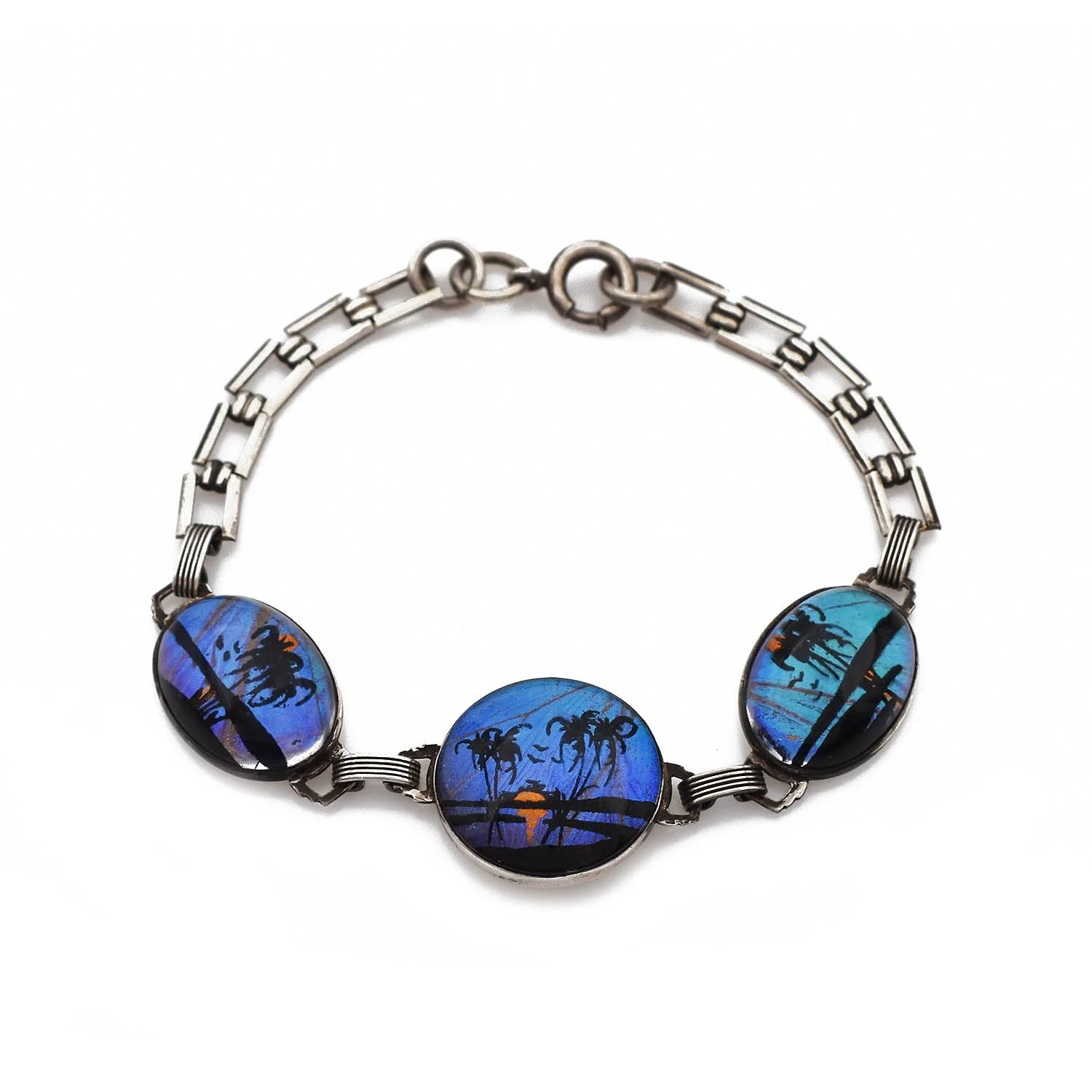 Hoffman Butterfly Wing Beach Scene Bracelet