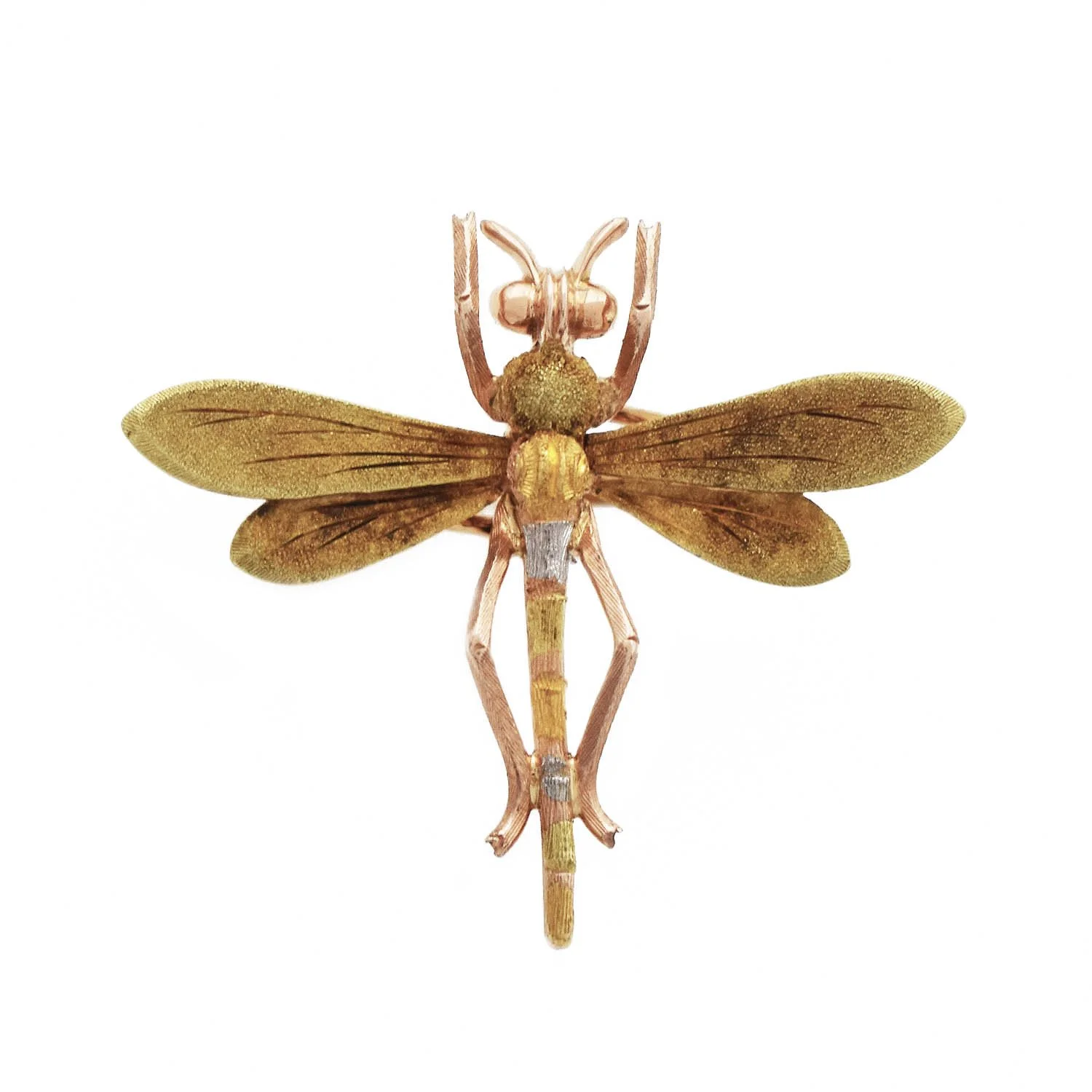 Vintage Dragonfly Lapel Pin Gold