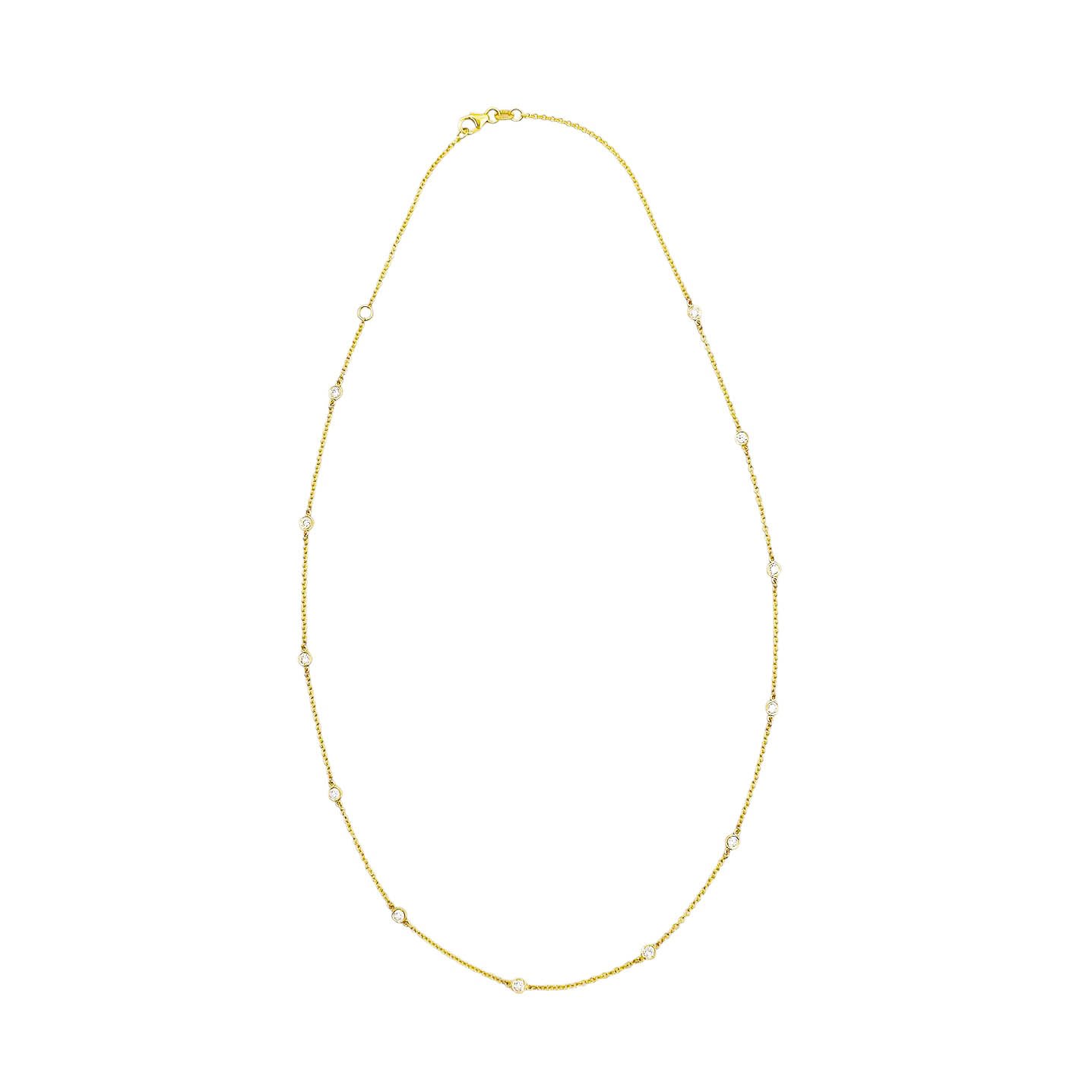 0.78 Carat Adjustable Diamond Station Necklace