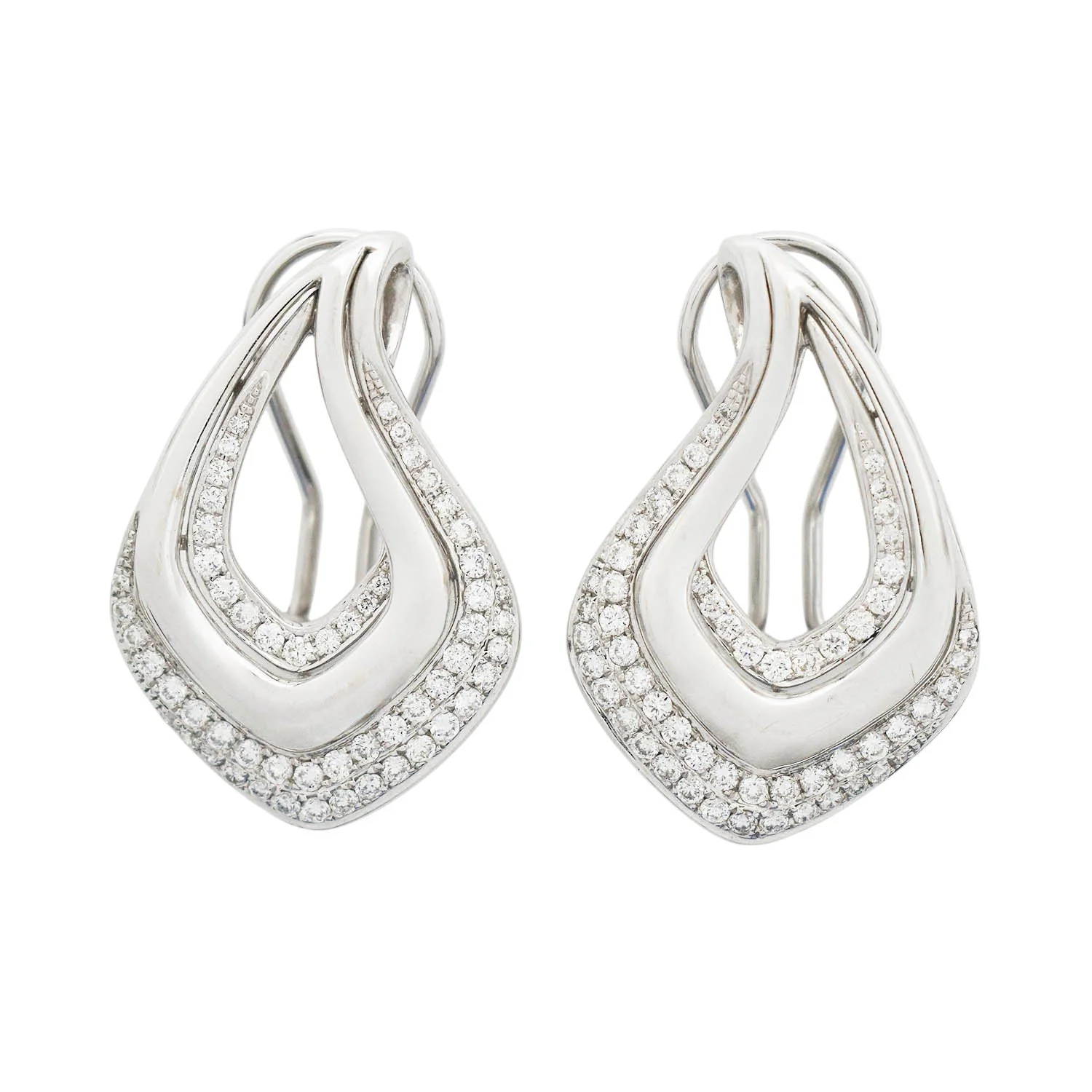 18K Vintage Diamond Teardrop Earrings