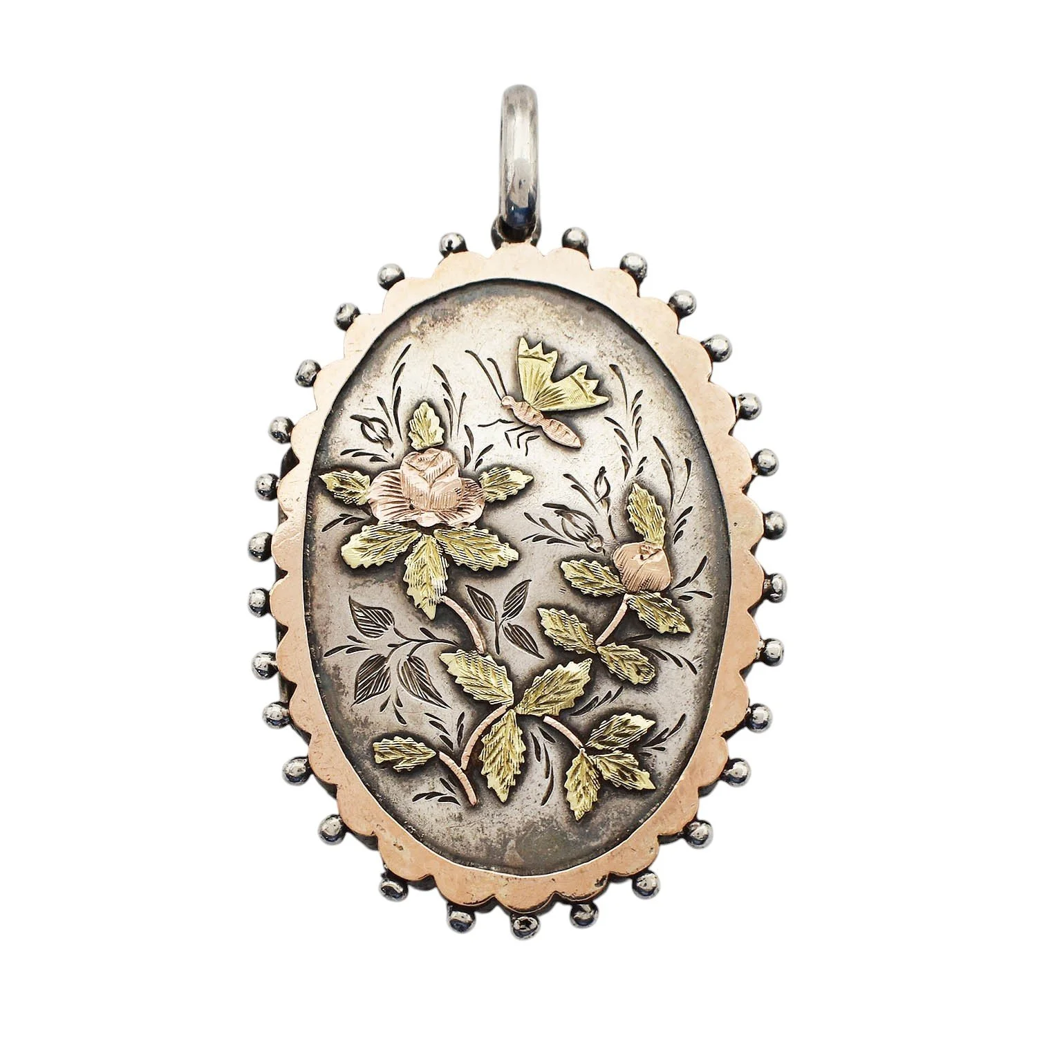 Victorian 9kt Gold Overlay Locket Pendant