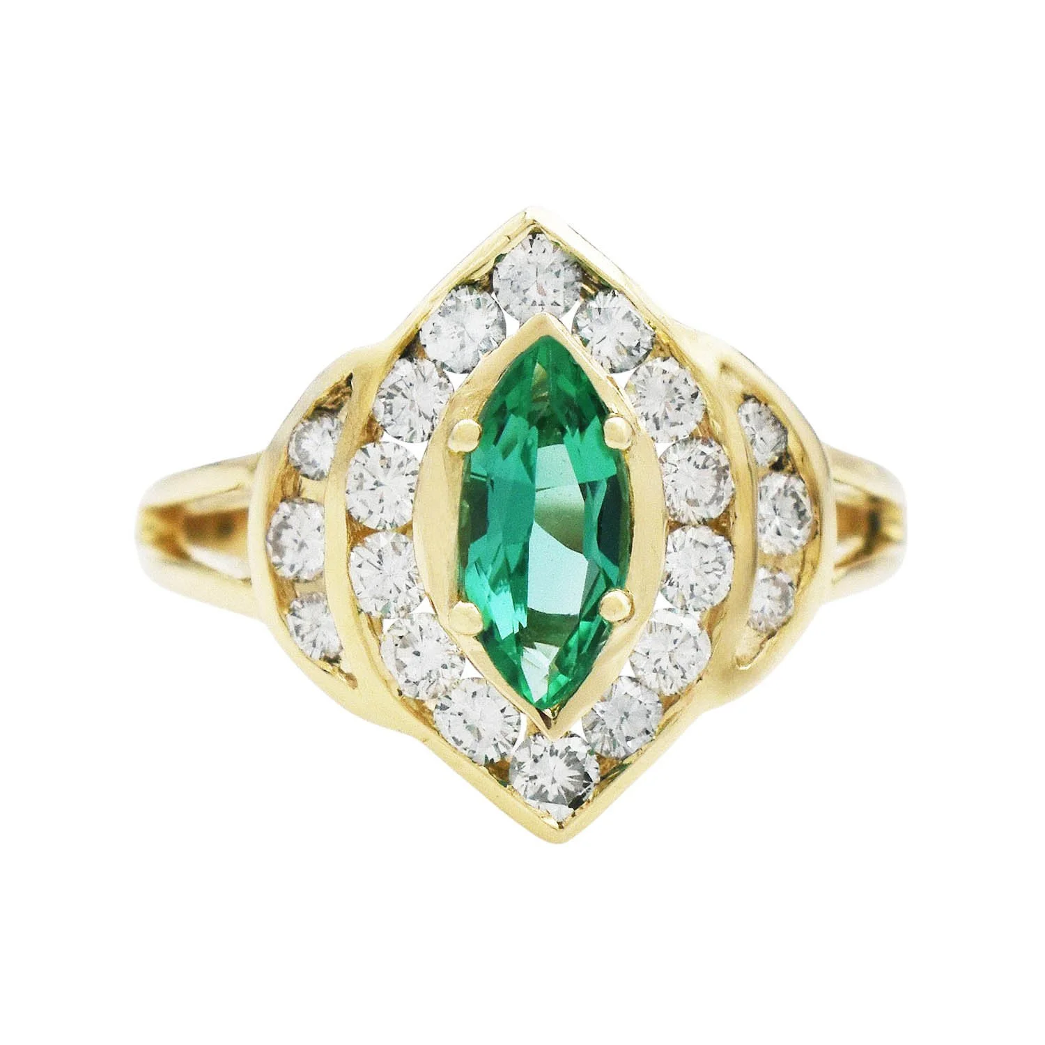Marquise Emerald Diamond Ring