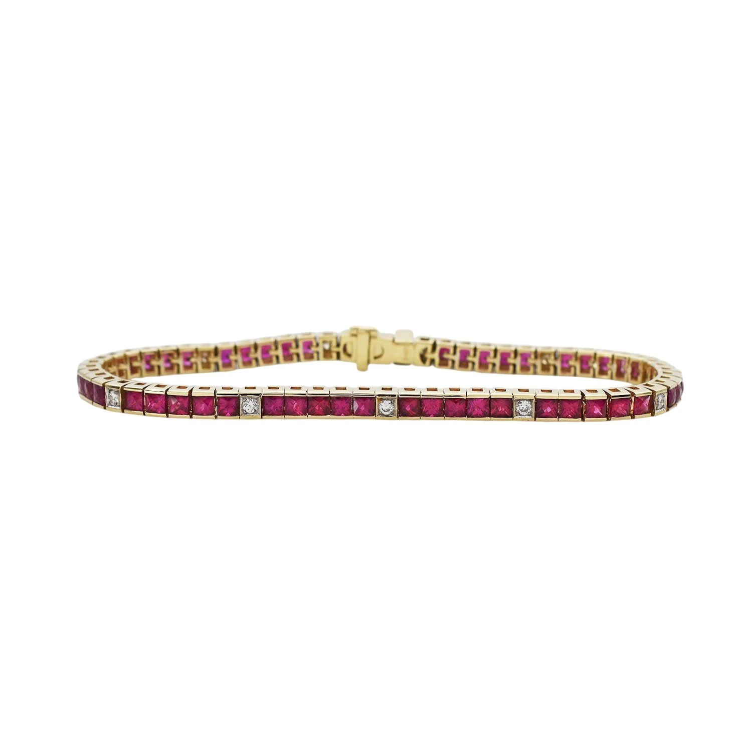 Ruby Diamond Line Bracelet