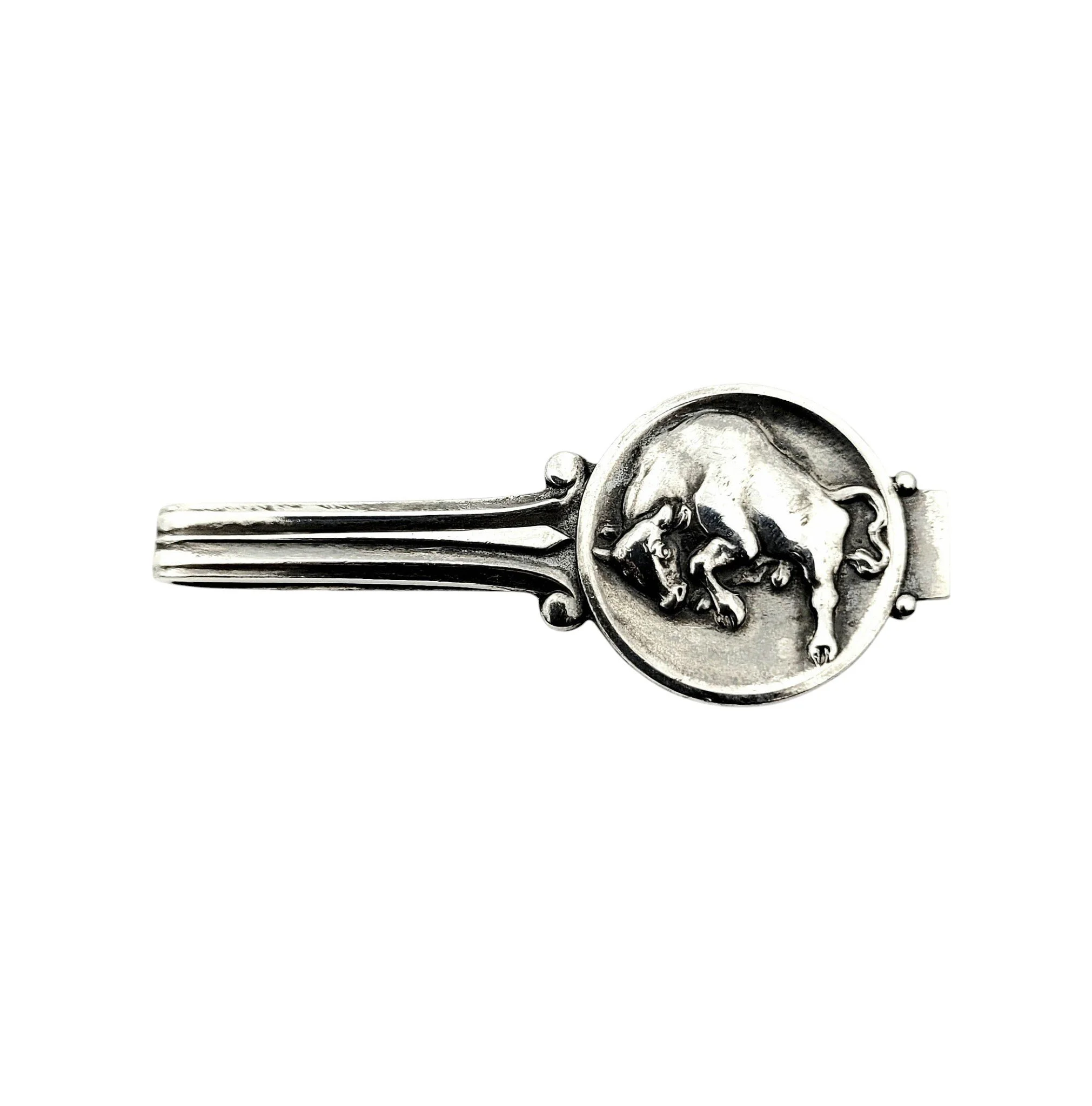 Georg Jensen Charging Bull Tie Bar Silver