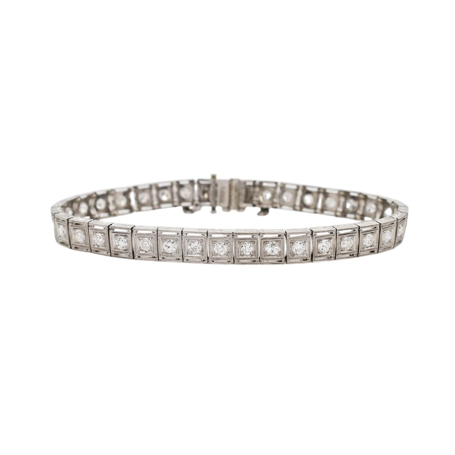 Art Deco Diamond Tennis Bracelet Platinum